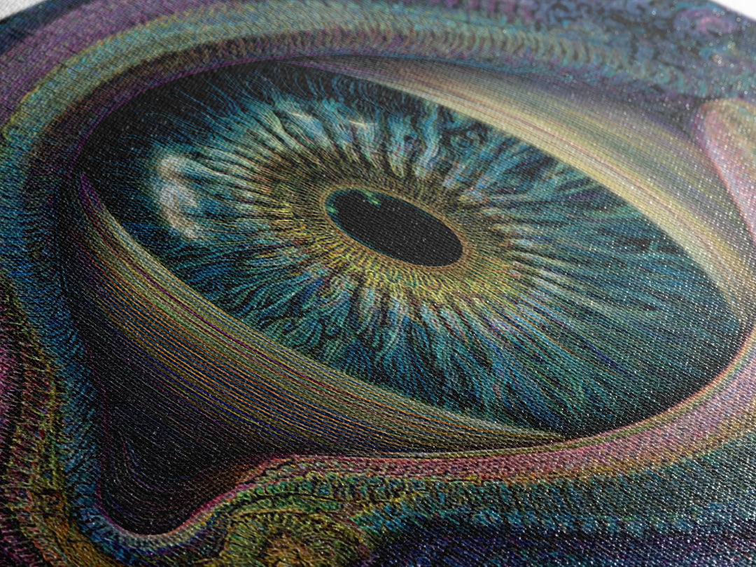 Intricate Abstract Eye Design Digital Art Print Colorful Unique Wall Art Canvas Print Modern Office Decor Gift