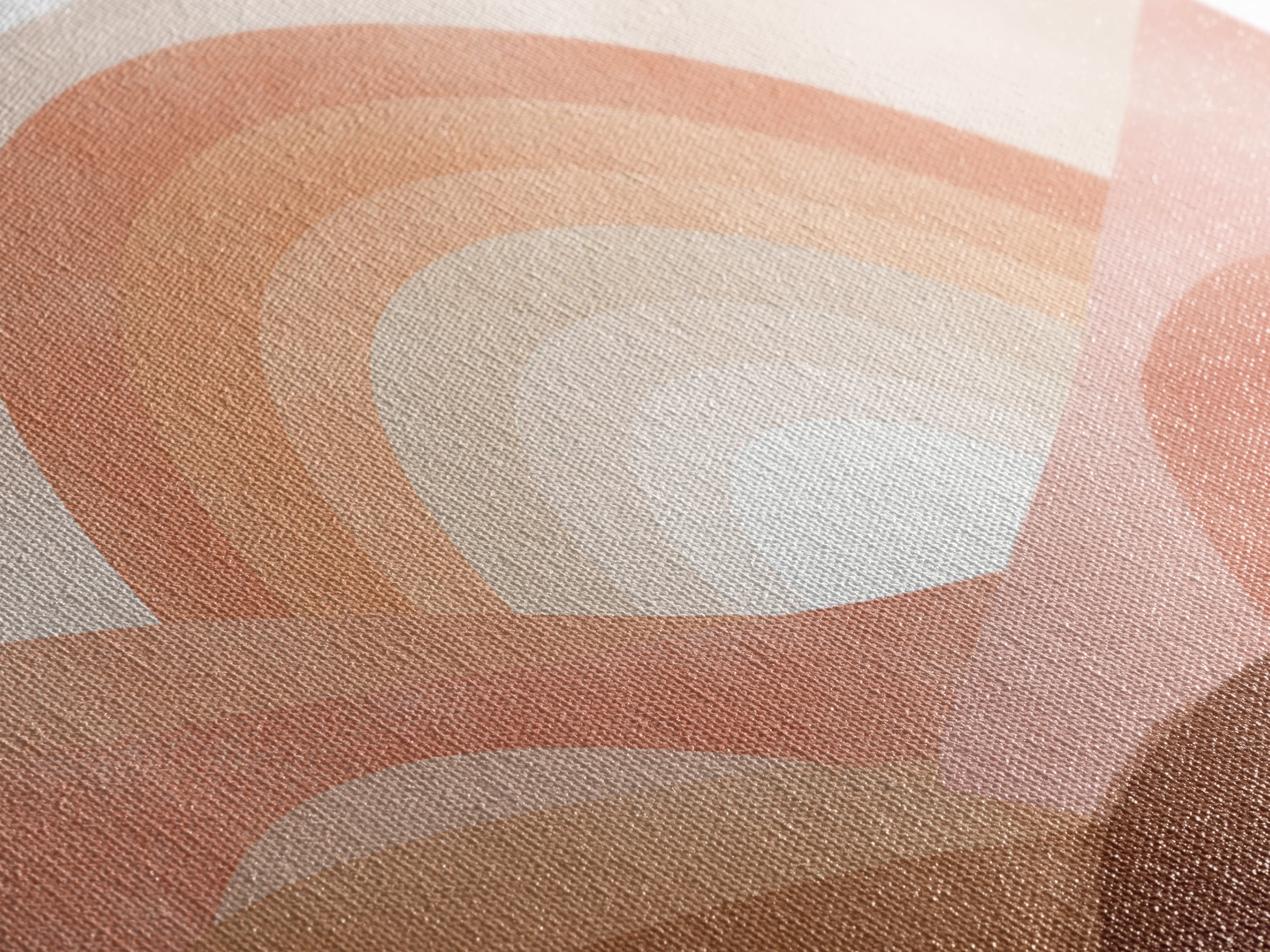 Terracotta Sunrise Over Abstract Desert Hills Wall Art, Boho Rainbow Landscape Print, Earth Tone Decor, Warm Minimalist Canvas