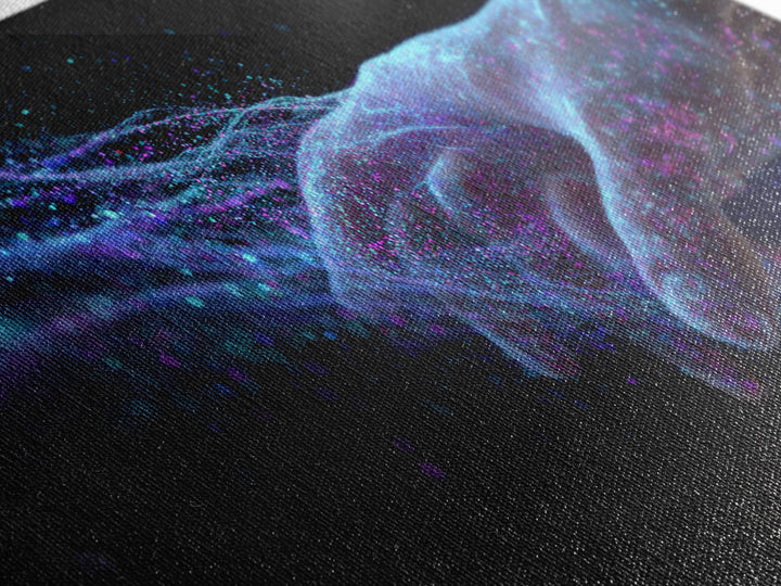Digital Futuristic Hand Nebula Art Canvas Print Modern Abstract Wall Art For Home Office Decor Unique Cosmic Framed Canvas Print