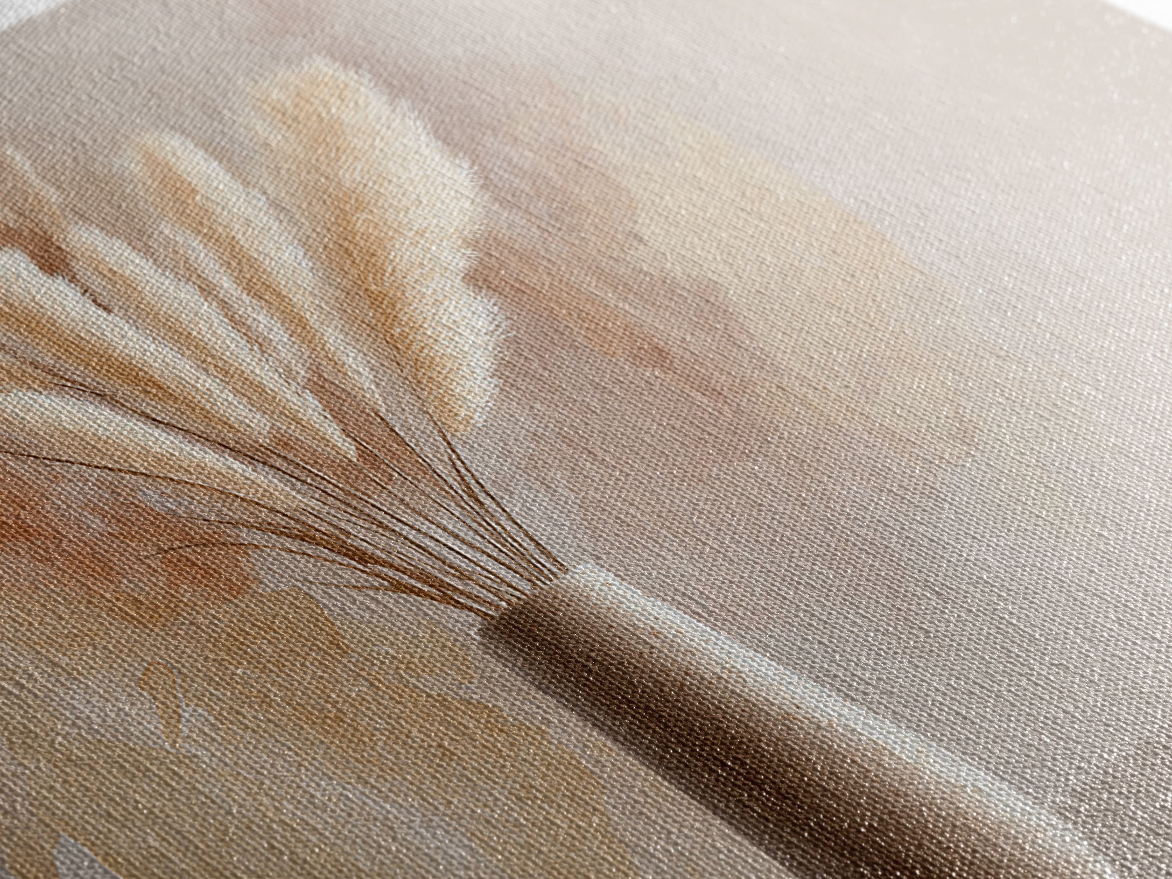 Neutral Pampas Grass Vase With Soft Beige Abstract Canvas Print, Minimalist Botanical Wall Art, Cozy Japandi Home Decor Print