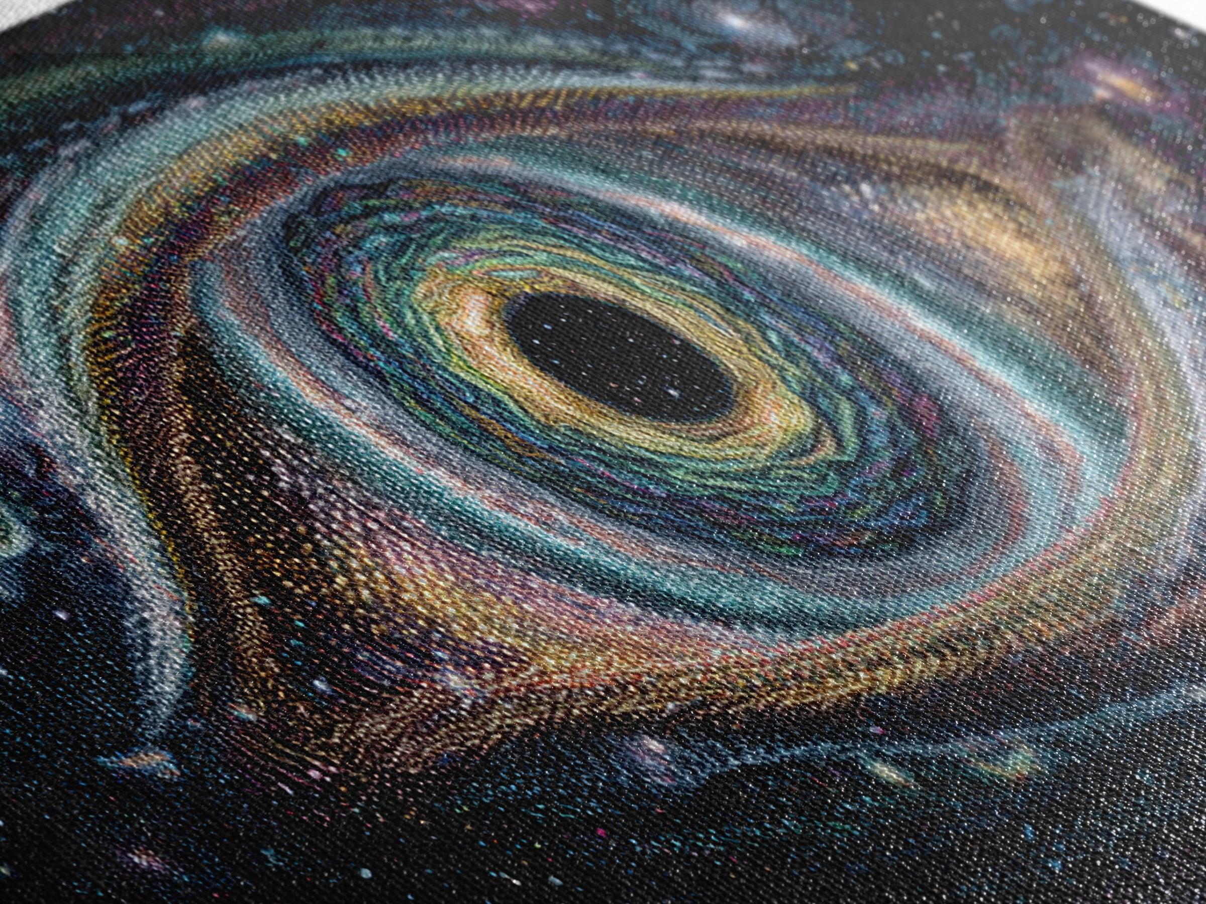 Cosmic Vortex Eye With Starry Galaxy Background Abstract Surreal Wall Art For Modern Home Decor And Spiritual Spaces Canvas Print With Stunning Detail