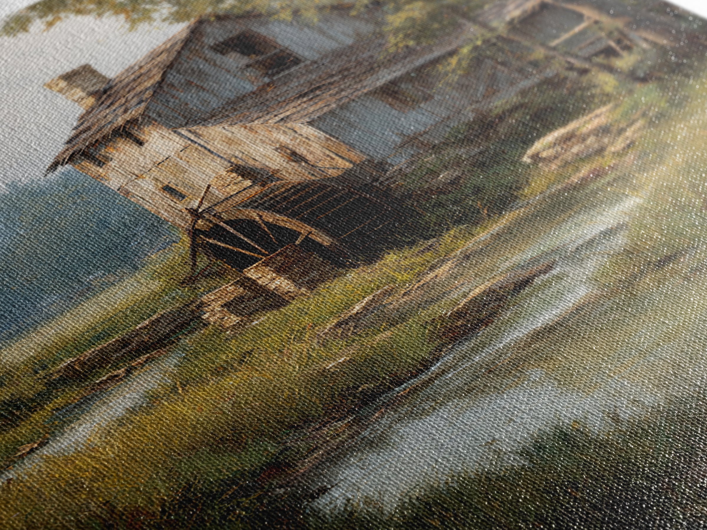 Zen Waterfall And Buddha Statue In Lush Forest Relaxing Spiritual Wall Art Print Framed Canvas For Meditation Room Decor