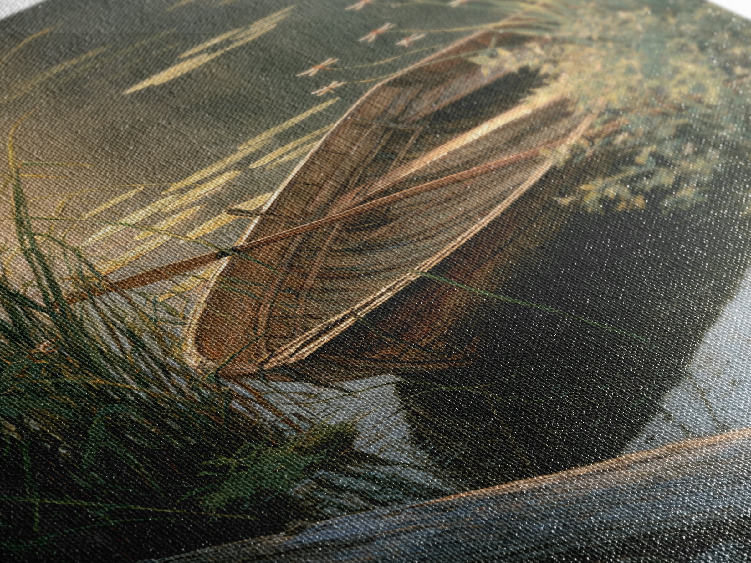 Enchanting Water Lily Pond With Dragonflies Oil Painting Fine Art Print Tranquil Nature Wall Art