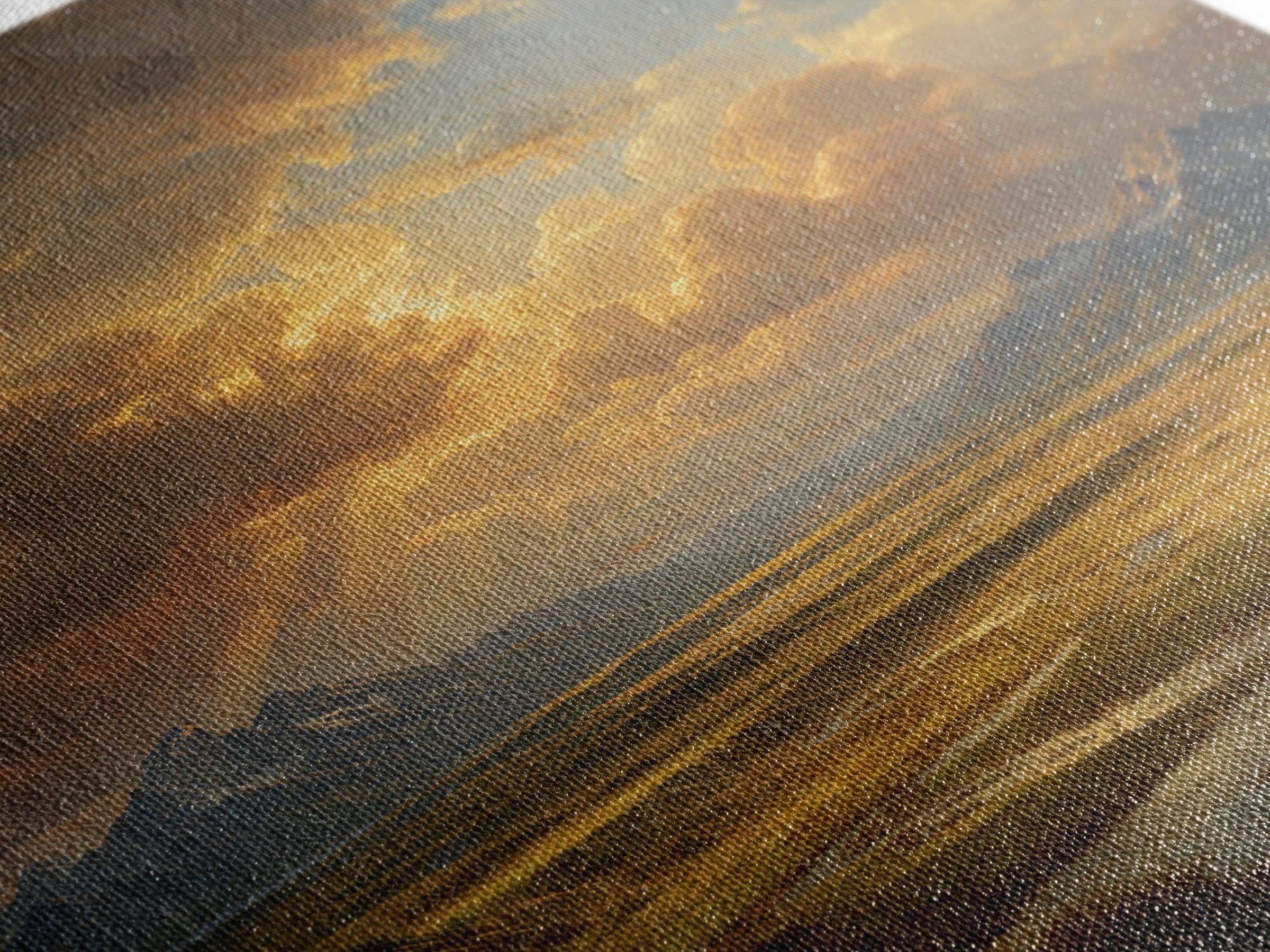 Sunlight Rays Breaking Through Cloudy Sky Over Vast Mountain Valley Framed Canvas Print For Nature Lovers