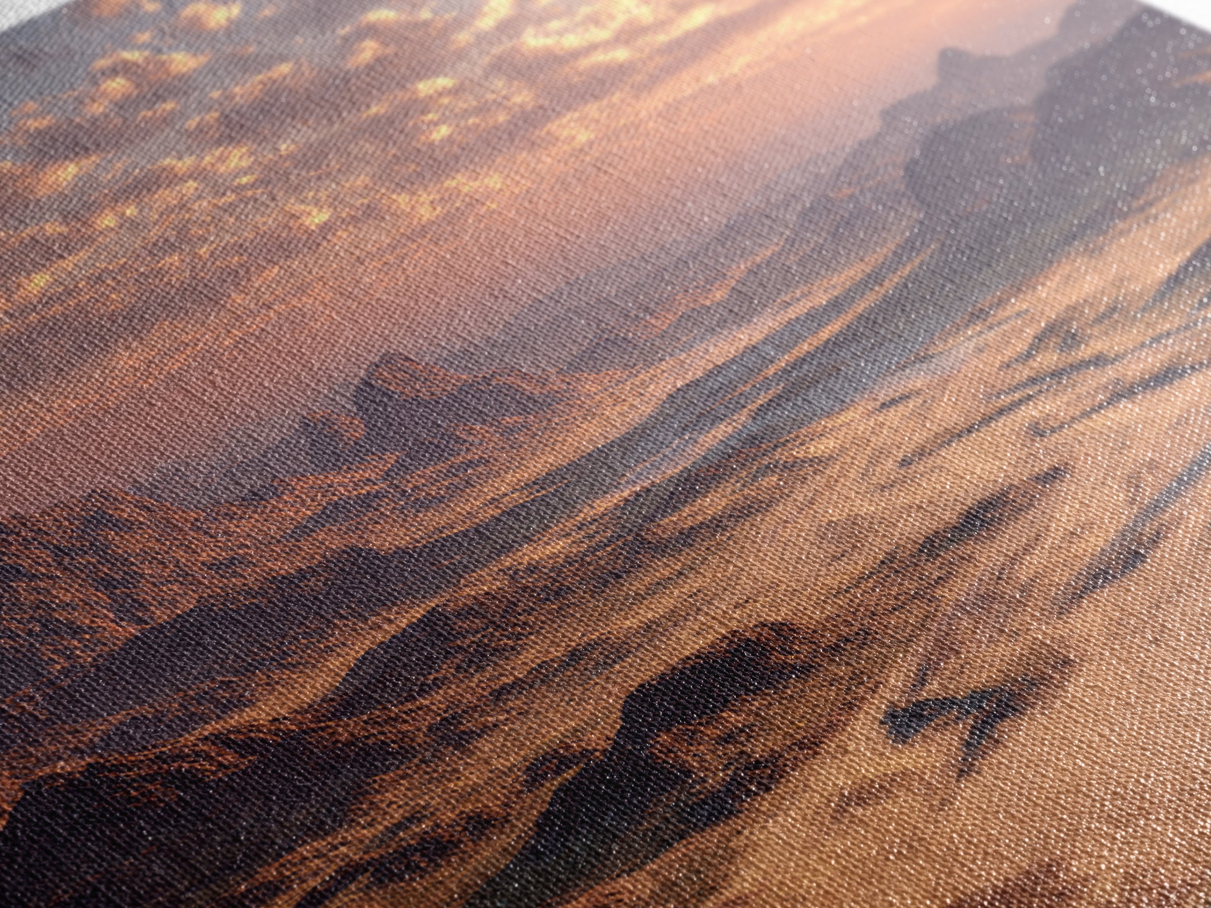 Majestic Desert Landscape With Dramatic Lighting Sunset Modern Wall Art Framed Canvas Print For Home And Office Decor