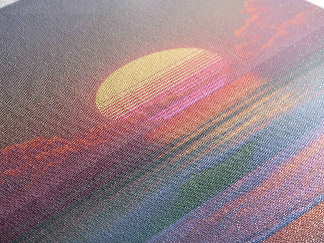 Sunset Miami Beach Retro Wave Wall Art Canvas Print Neon Cityscape Modern Home Decor