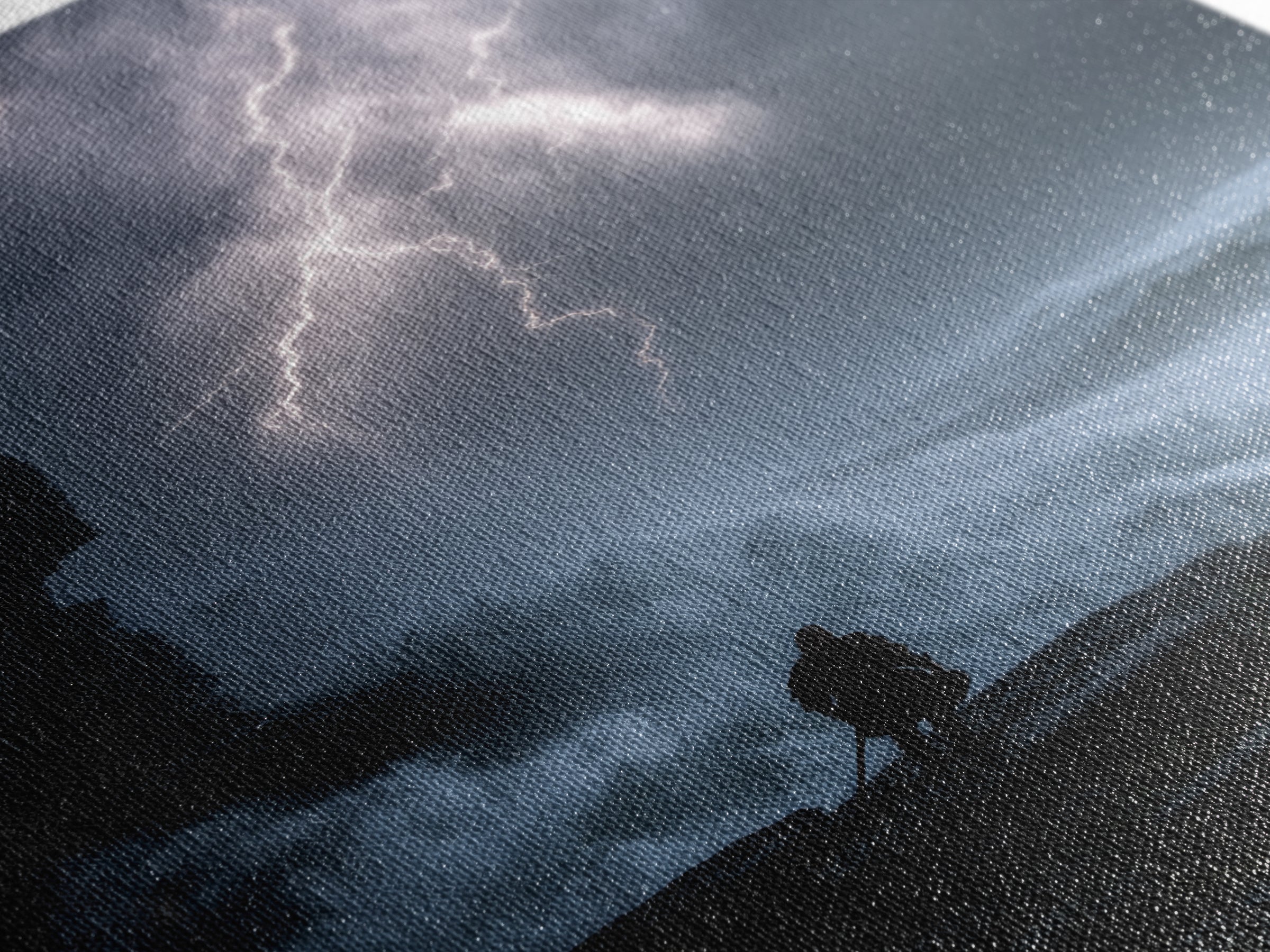 Lone Warrior Beneath Lightning Storm Framed Canvas Print, Dark Seascape Wall Art, Dramatic Fantasy Decor Print, Gift For Him