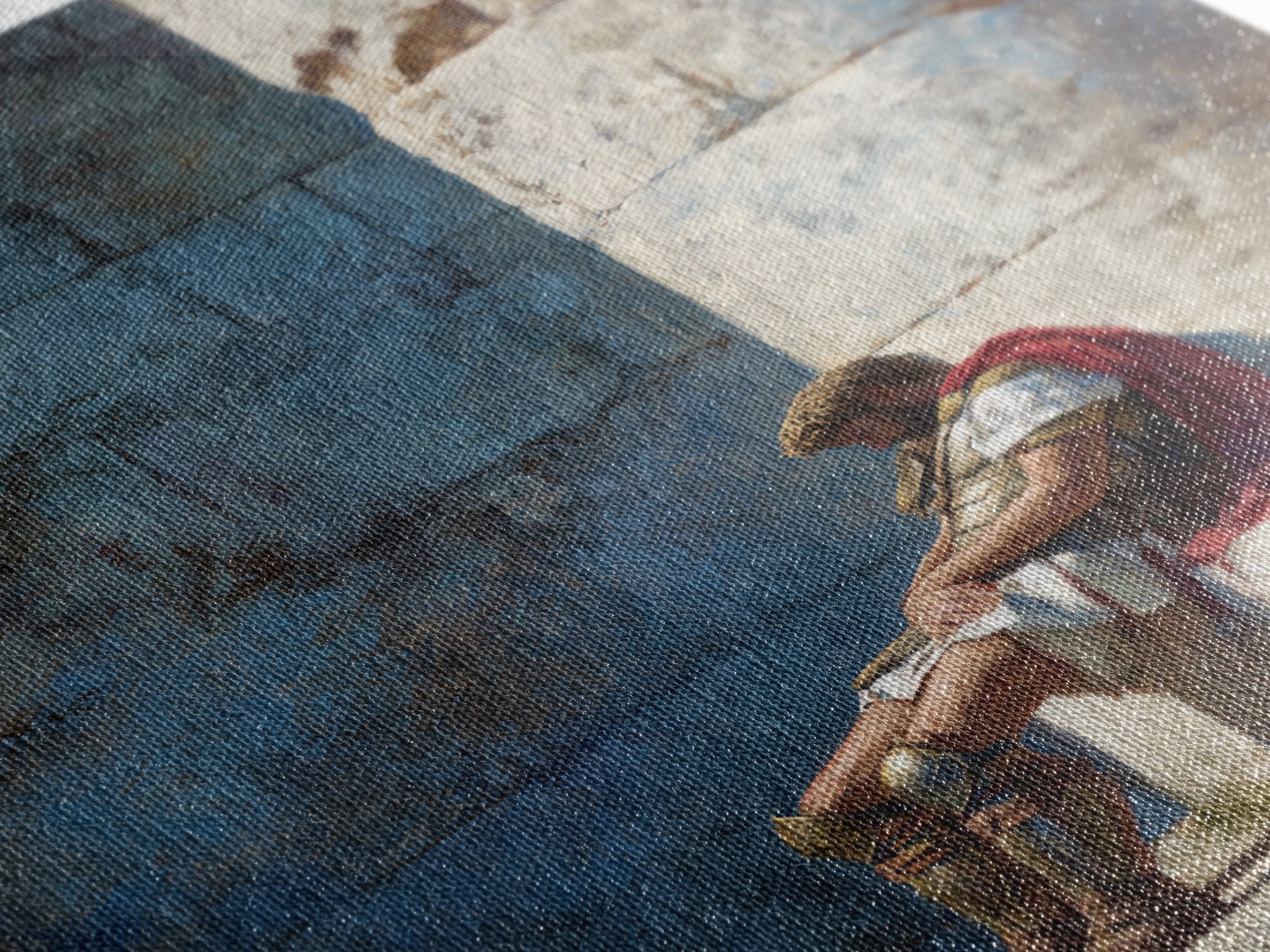 Resting Roman Soldier By Stone Column Wall Art, Ancient Classical Canvas Print, Historical Office Decor For Him, Housewarming Gift