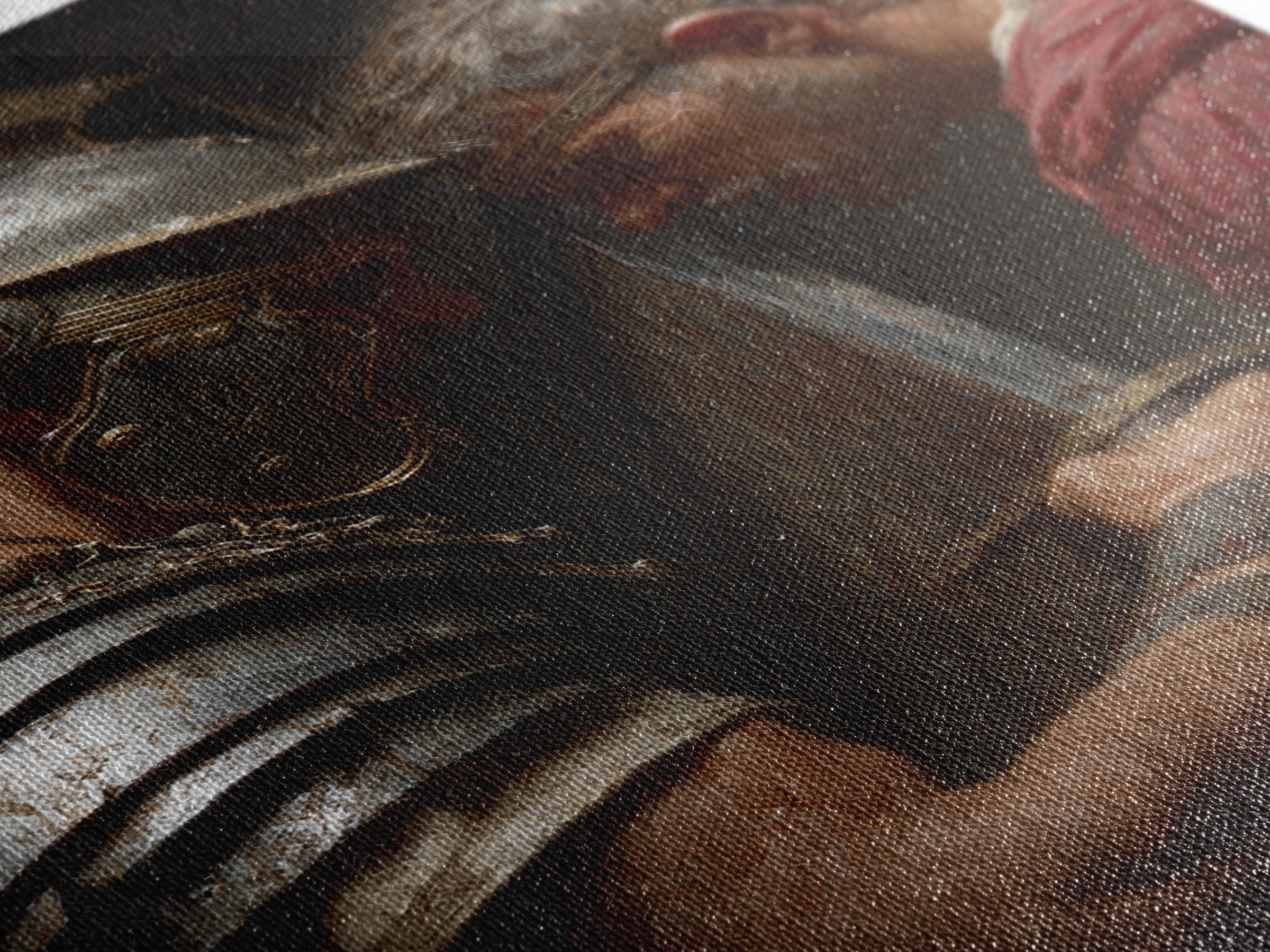 Roman Gladiator Face Off With Sword Wall Art, Intense Ancient Duel Canvas Print, Dark Masculine Office Decor, Gift For Him