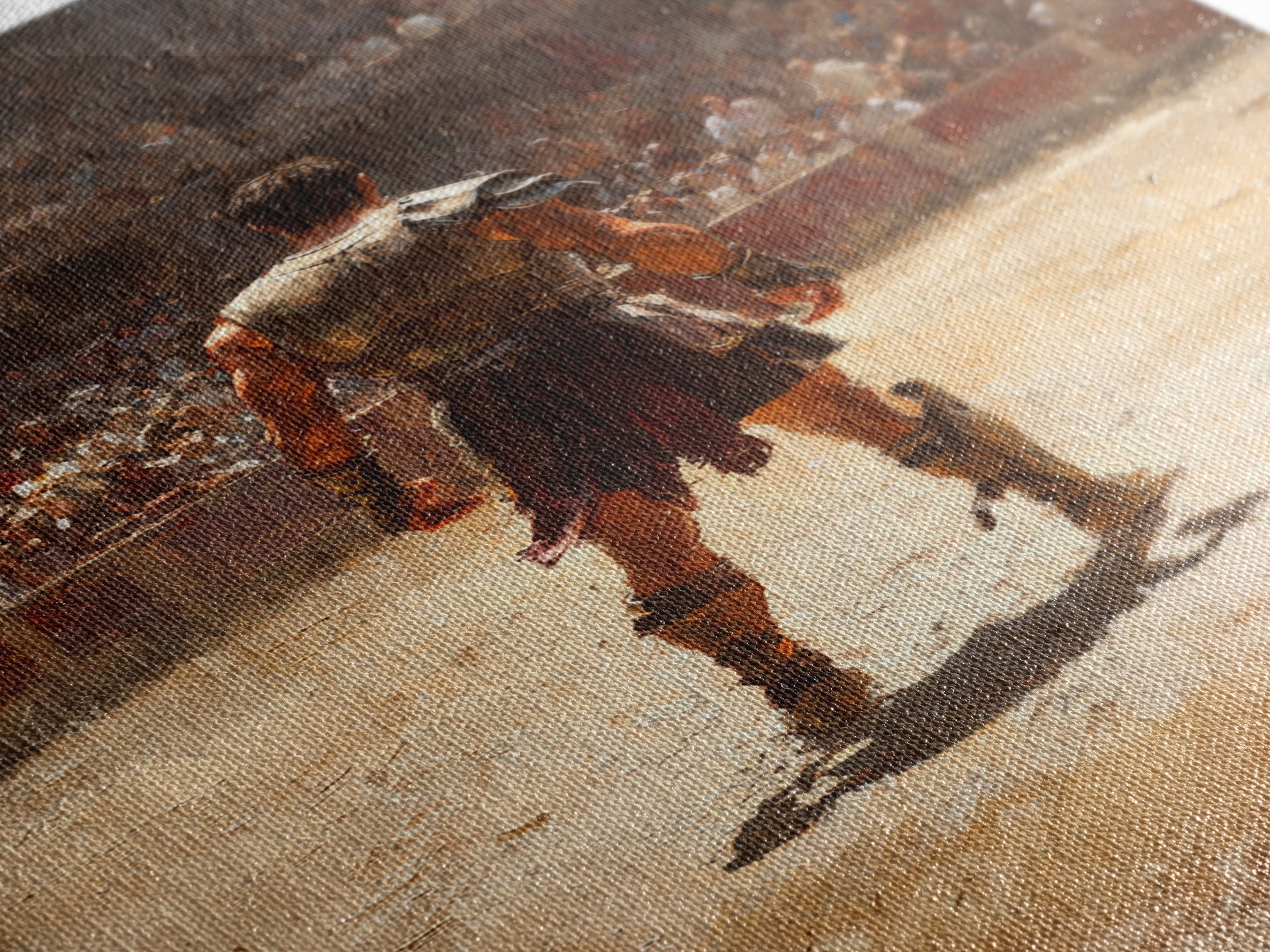 Gladiator Standing In Sunlit Ancient Arena Wall Art, Roman Warrior Canvas Print For Man Cave Decor And Masculine Office Art