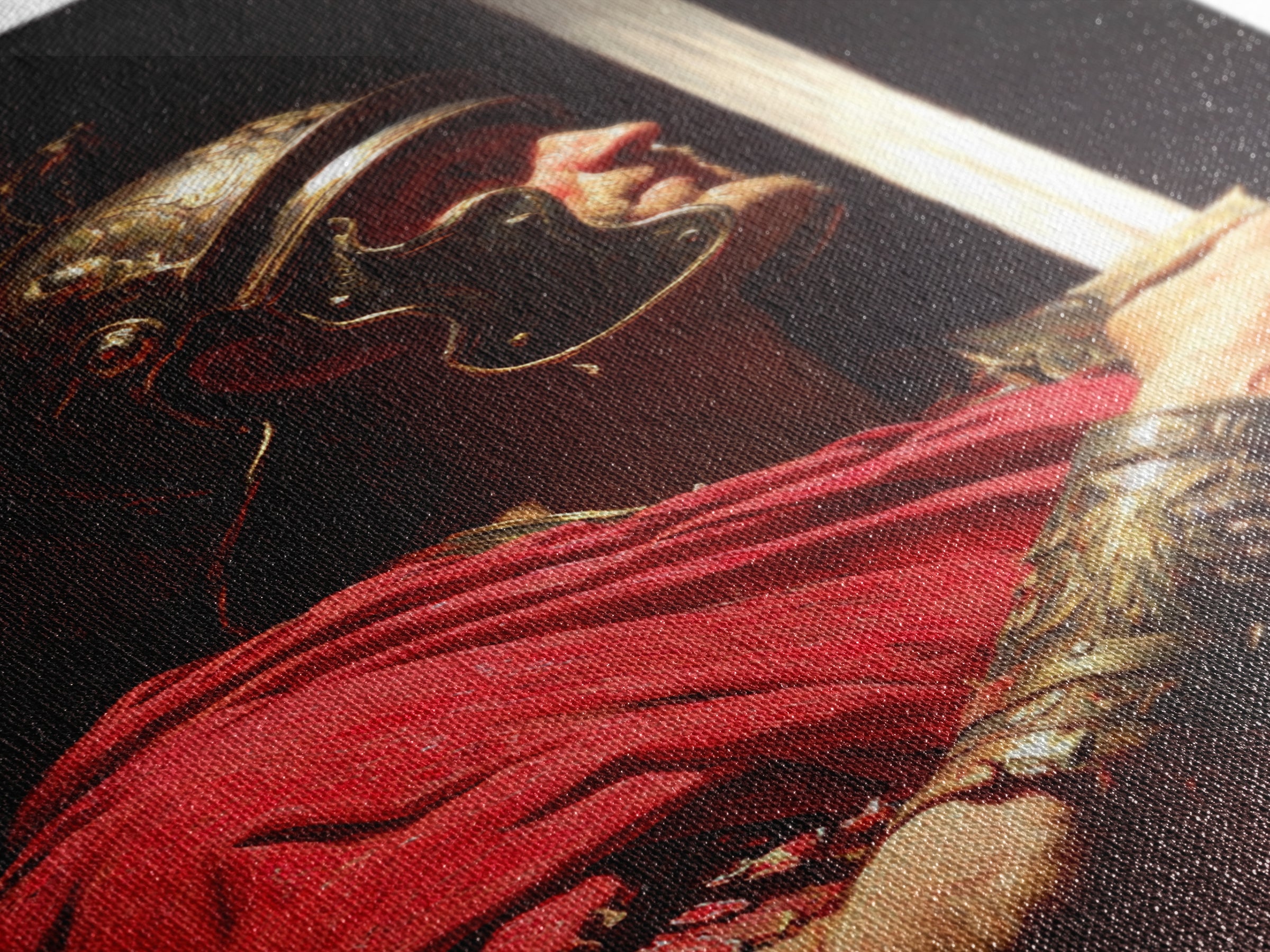 Classical Roman Soldier Portrait Oil Painting With Dramatic Lighting Wall Art For Home Decor And Office