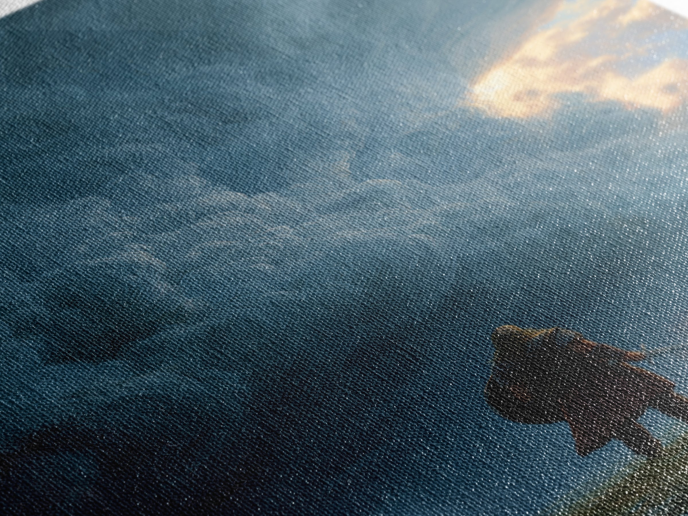 Lone Warrior Beneath Colossal Storm Clouds Wall Art, Fantasy Landscape Canvas, Dramatic Sky Decor, Large Statement Artwork