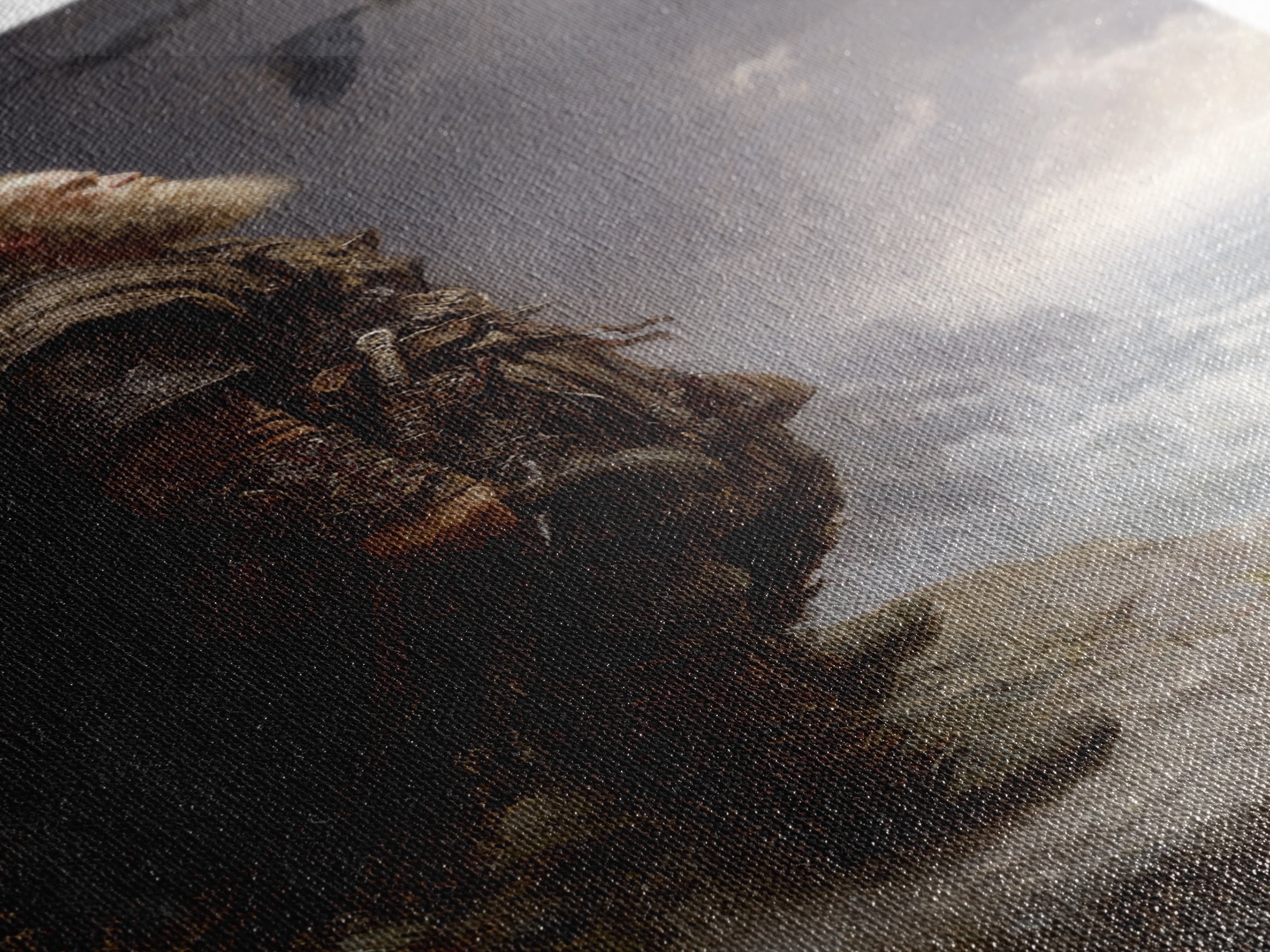 Bearded Viking On Stormy Sea Cliff Wall Art, Norse Raven Seascape Canvas Print, Dark Academia Masculine Decor, Gift For Him