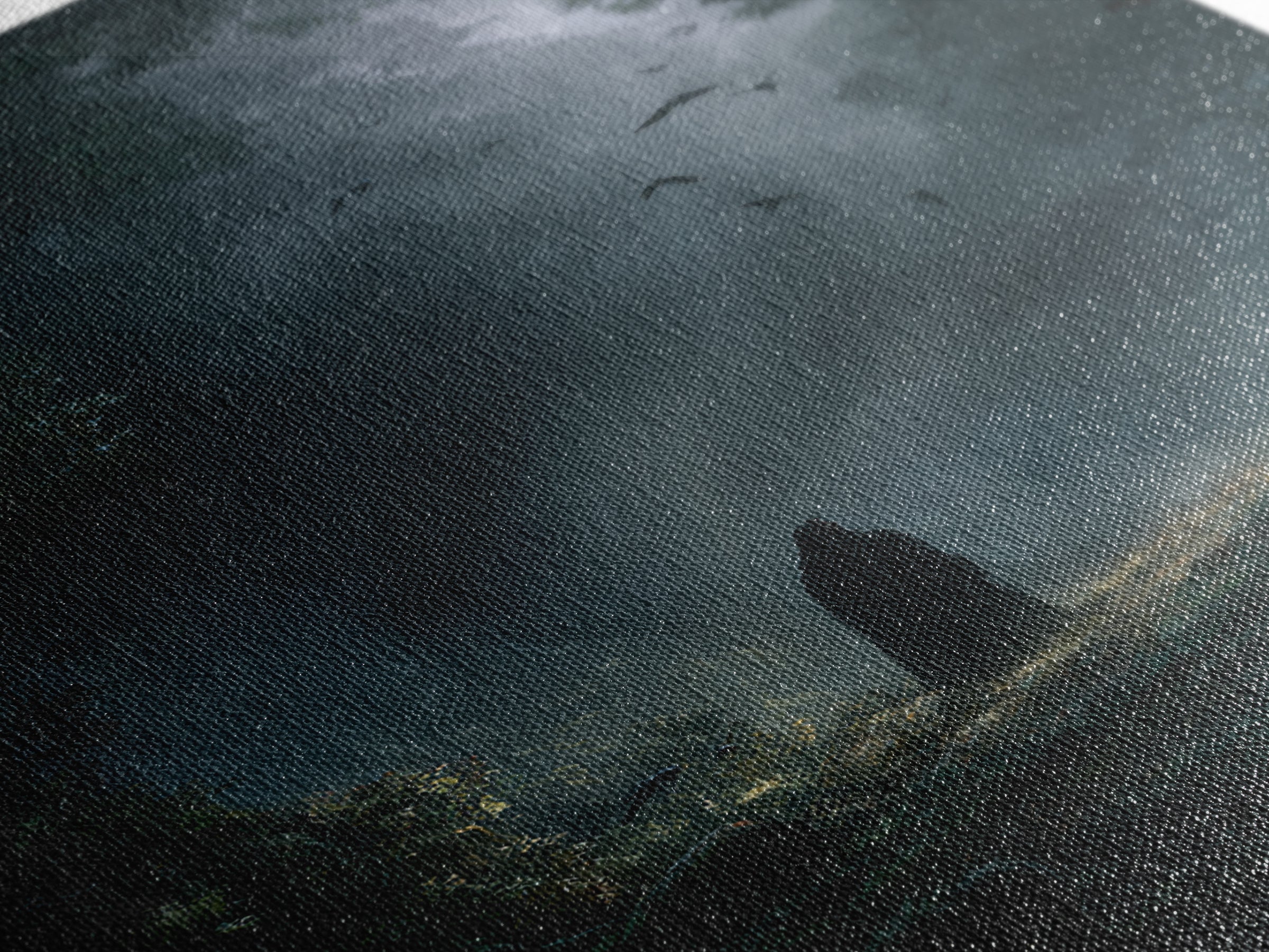 Cloaked Figure In Dark Forest Wall Art, Gothic Fantasy Canvas Print, Moody Nature Decor, Dark Academia Bedroom Wall Decor
