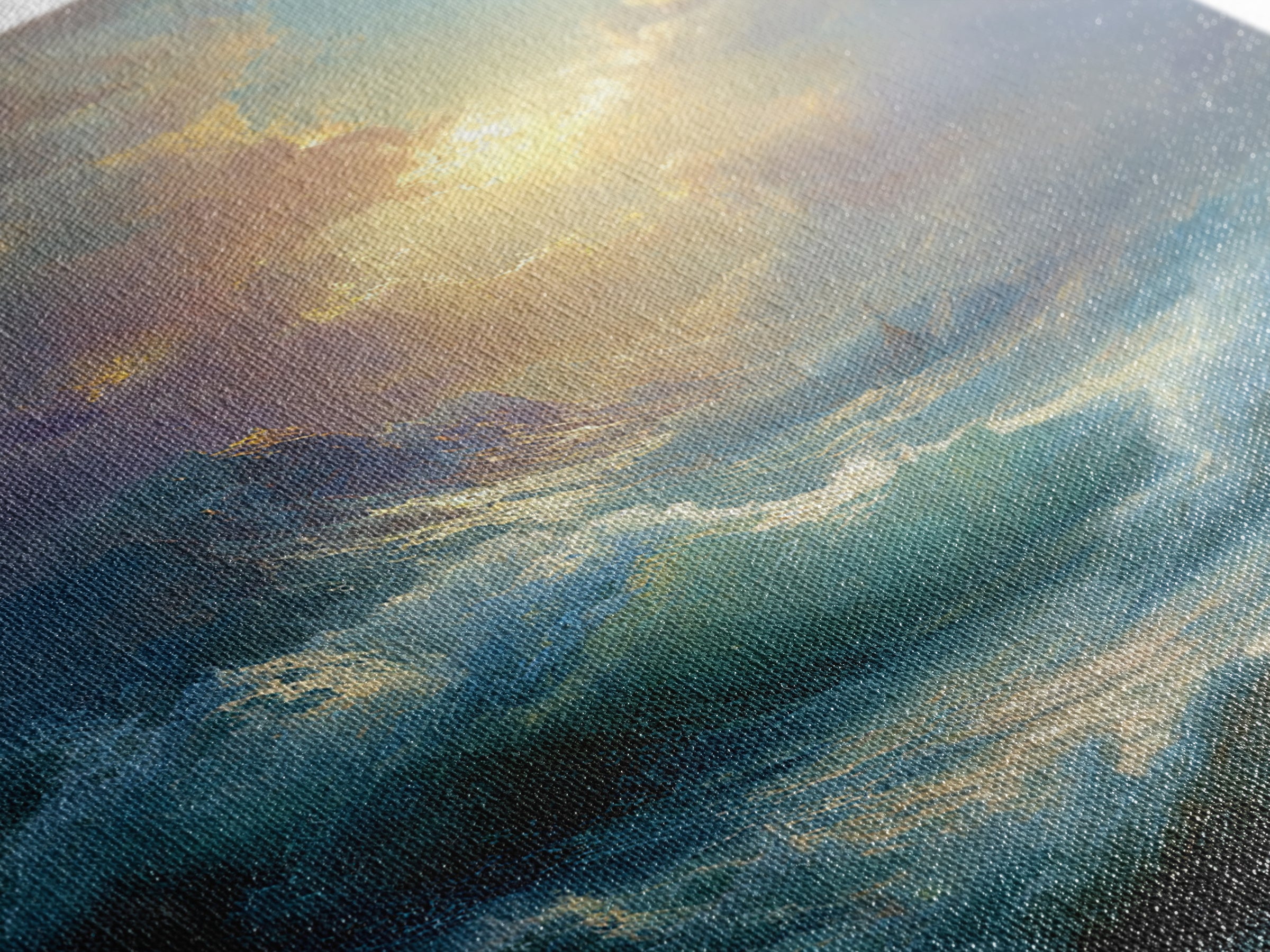 Stormy Ocean Wave Wall Art, Dramatic Seascape Oil Painting, Coastal Canvas Decor For Living Room And Beach House Gift Idea