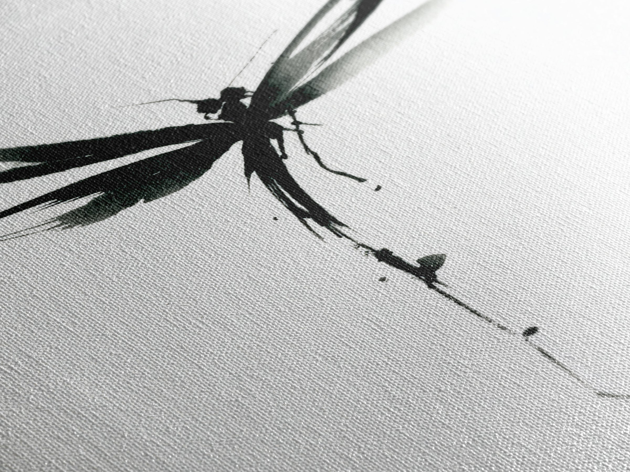 Minimalist Black Ink Dragonfly Wall Art Print Monochrome Canvas Print For Bedroom And Living Room Decor