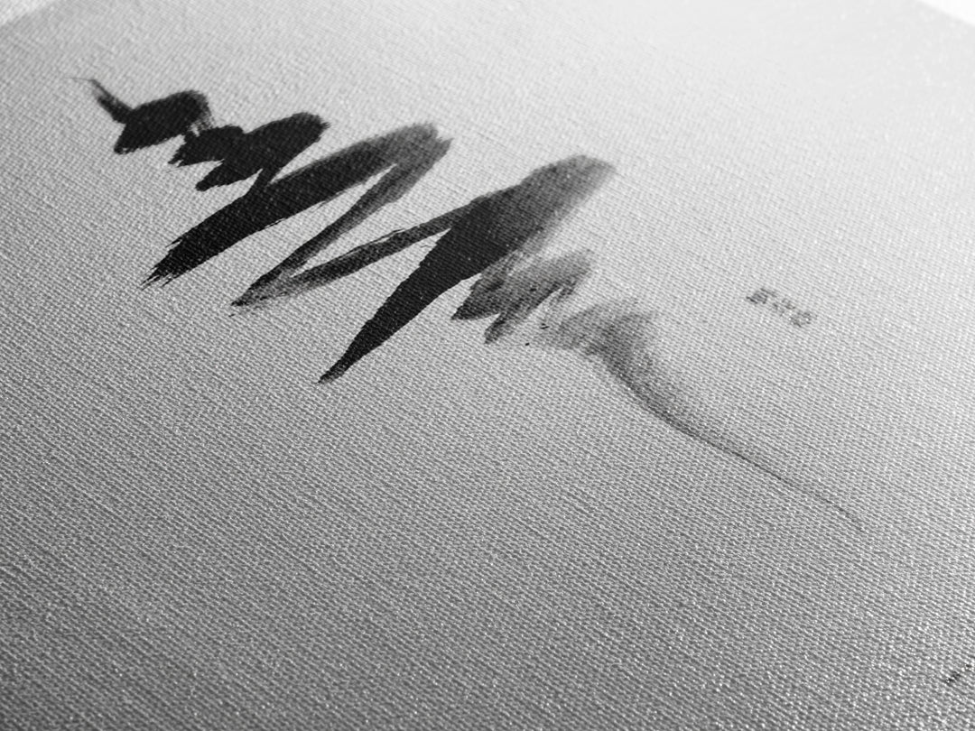 Minimalist Zen Calligraphy Ink Painting Contemporary Wall Art Print For Meditation Space And Modern Home Decor