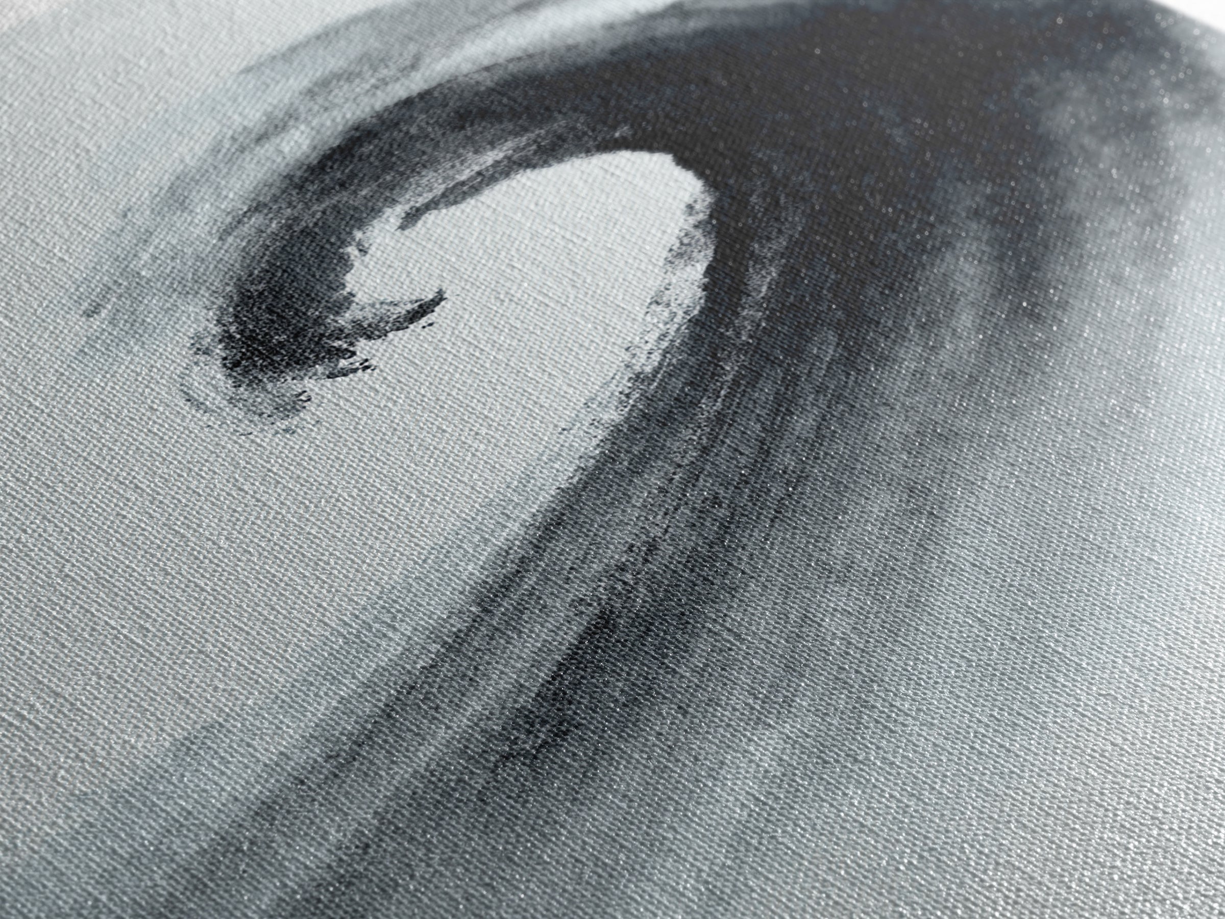 Black And White Ink Style Wave Abstract Art Minimalist Wall Art Print For Modern Office Decor Framed Canvas Print