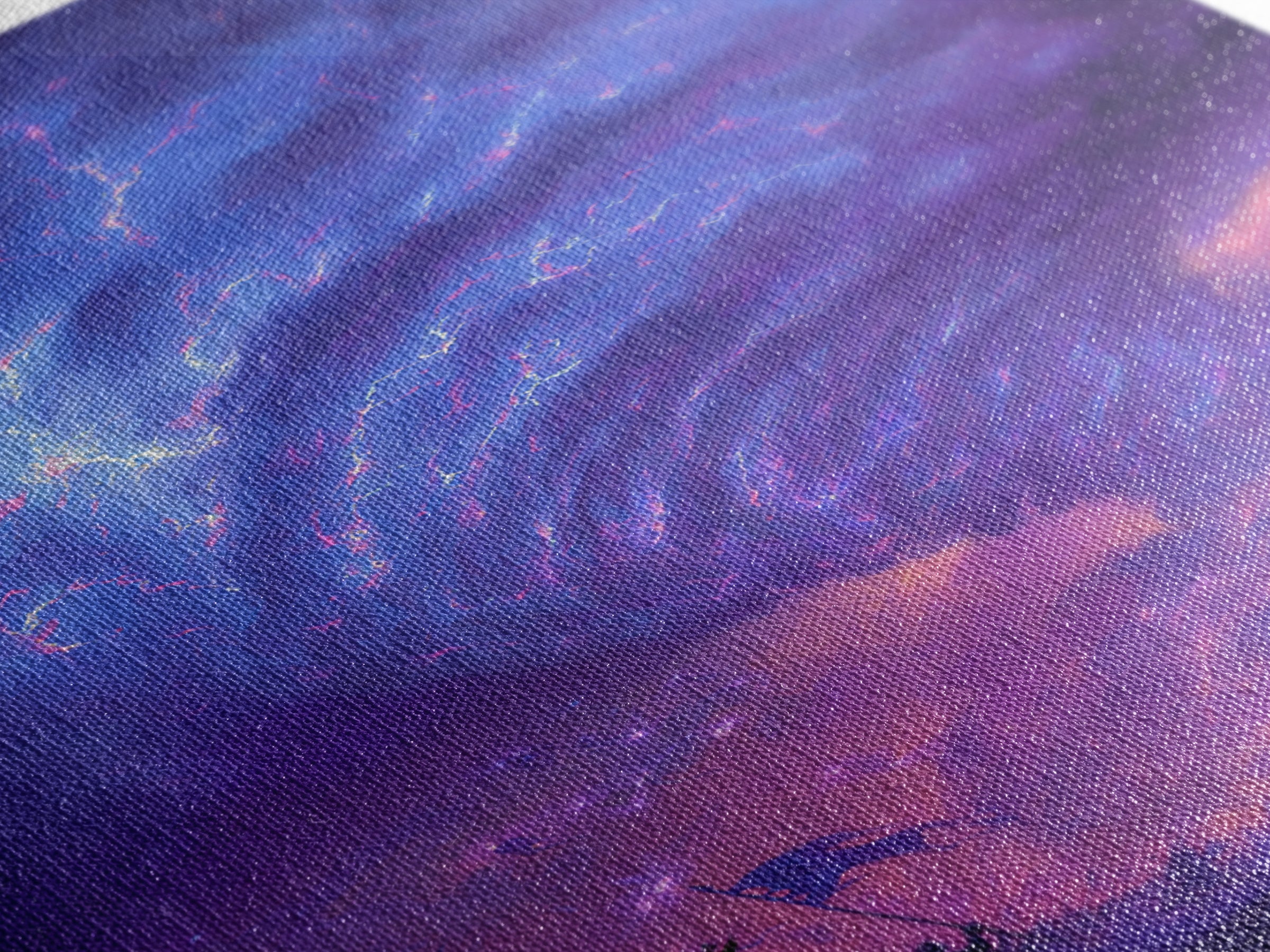 Purple Tornado Battle Storm Canvas Print, Fantasy Wall Art, Dark Magic Landscape, Epic Game Room Decor, Dramatic Gift For Him