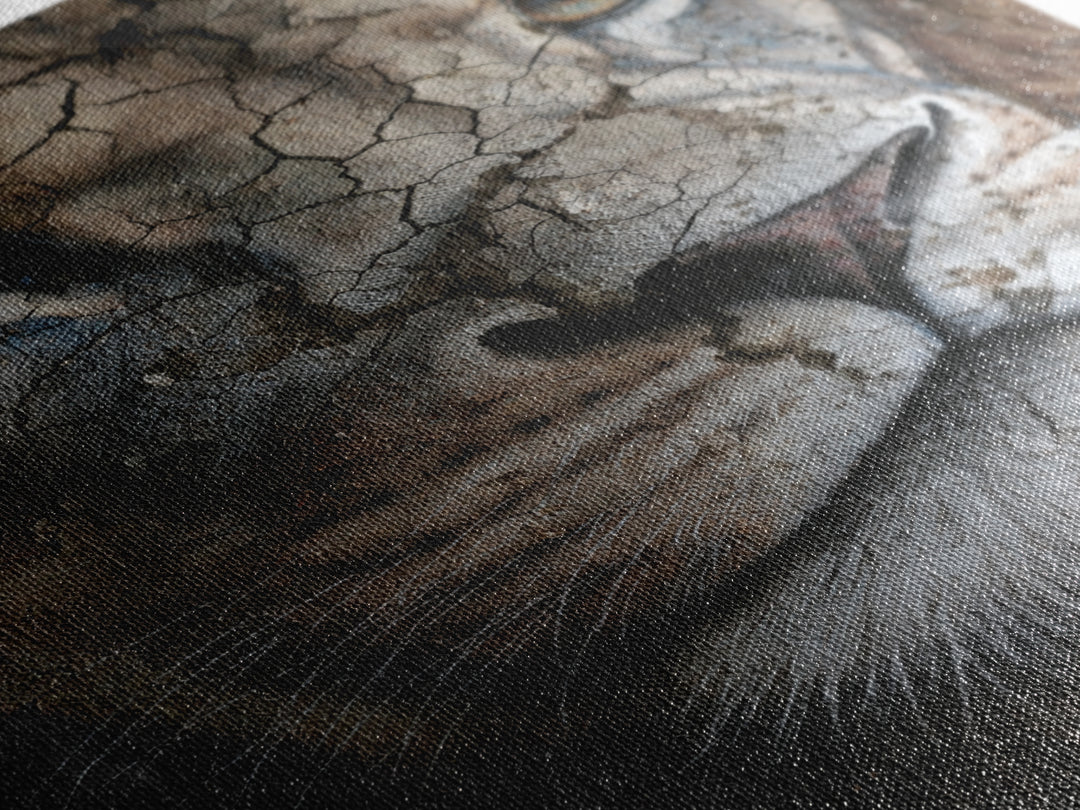 Detailed Lion Face Closeup Wildlife Wall Art Prints Majestic Animal Art Framed Canvas Print