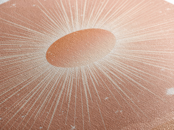Radiant Peach Sunburst Celestial Wall Art, Boho Sun And Moon Art Print, Warm Neutral Bedroom Decor, Gift For Her, Modern Home Decor