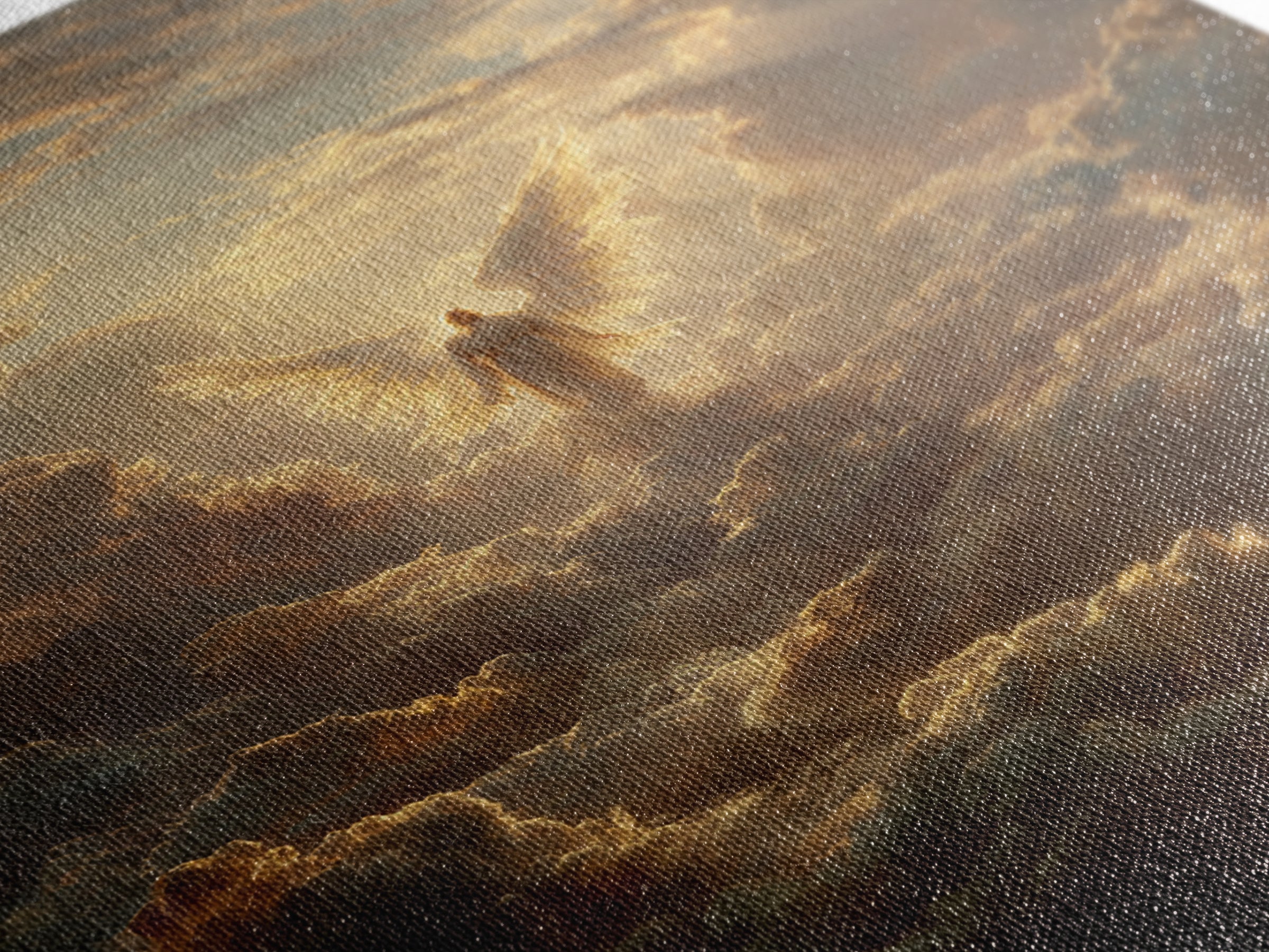 Dark Moody Battle Field Landscape With Cross And Sun Rays Painting Oil Art Print Wall Art For Rustic Home Or Office Decor