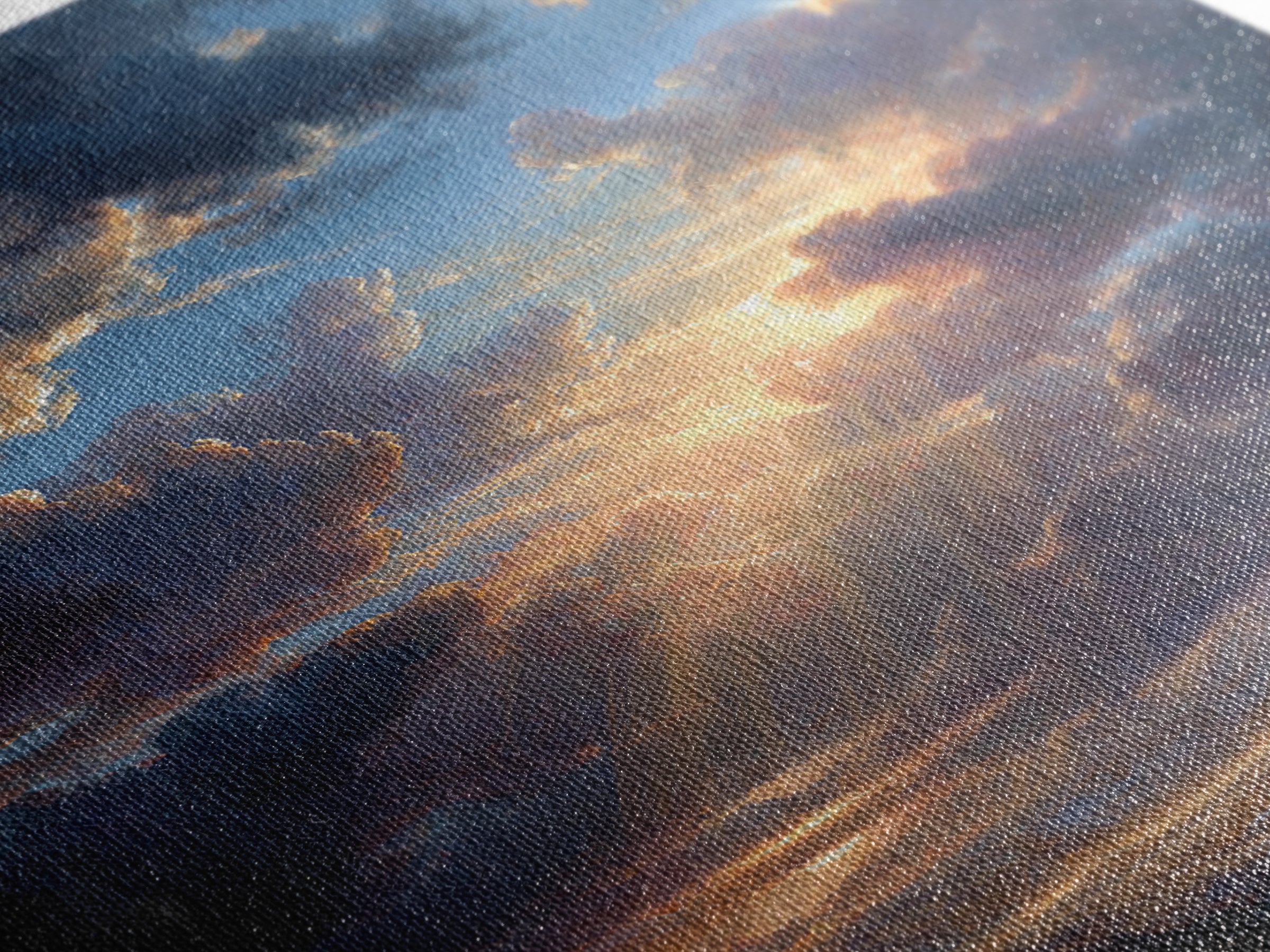 Stunning Sunset Sky With Dramatic Clouds Wall Art Framed Canvas Print For Home Decor And Living Room