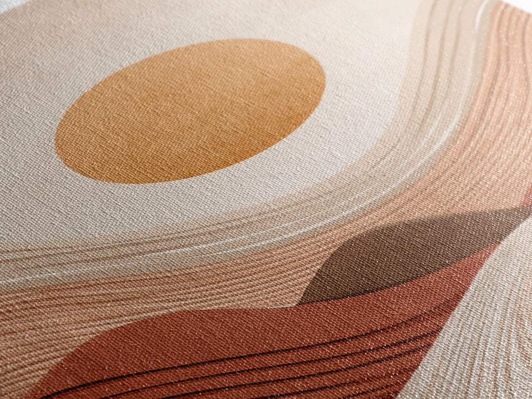 Terracotta Wavy Desert Hills Canvas Print, Abstract Landscape Art, Earth Tone Decor, Modern Wall Art For Living Room, Boho Home Decor