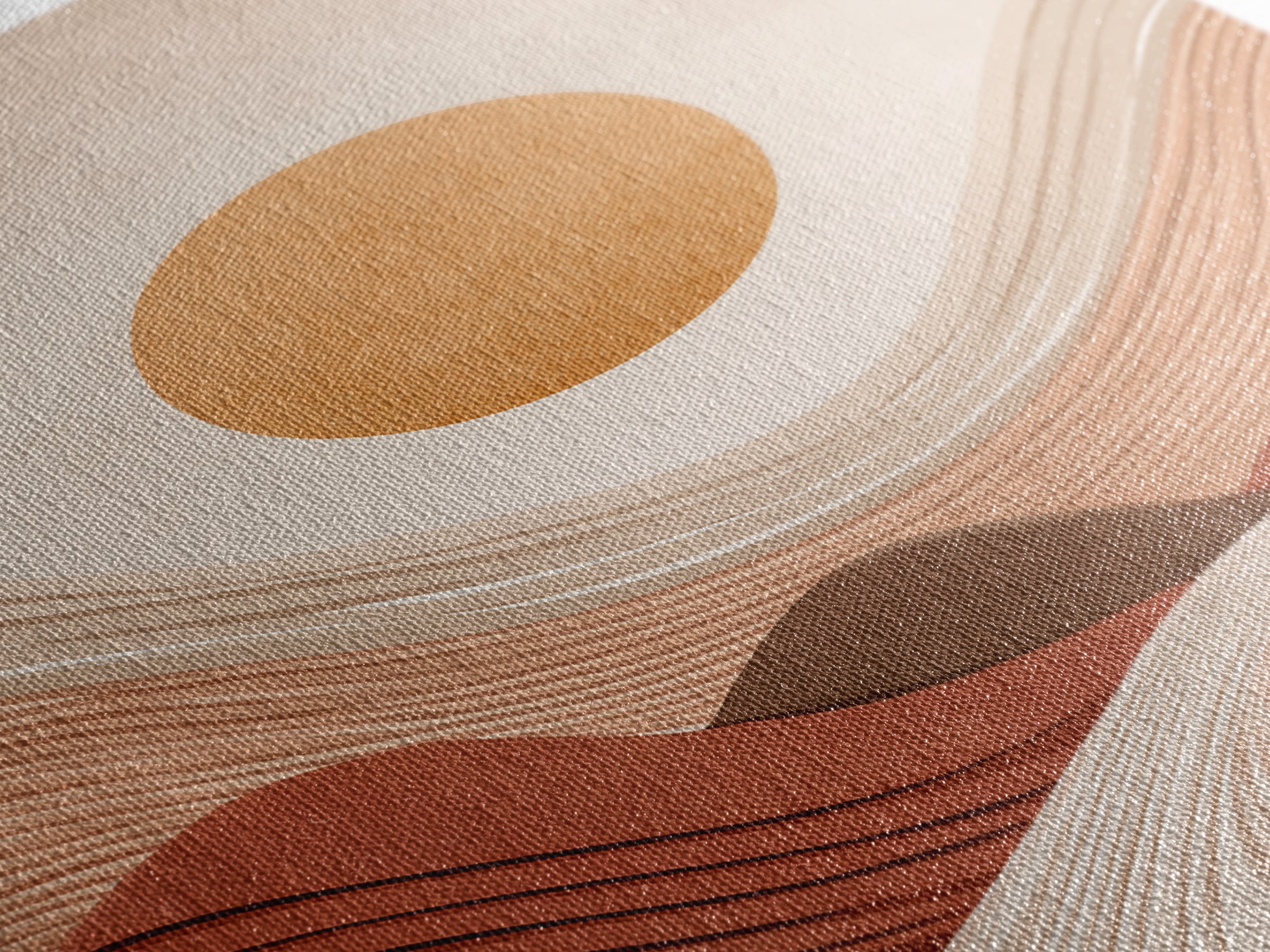 Terracotta Wavy Desert Hills Canvas Print, Abstract Landscape Art, Earth Tone Decor, Modern Wall Art For Living Room, Boho Home Decor