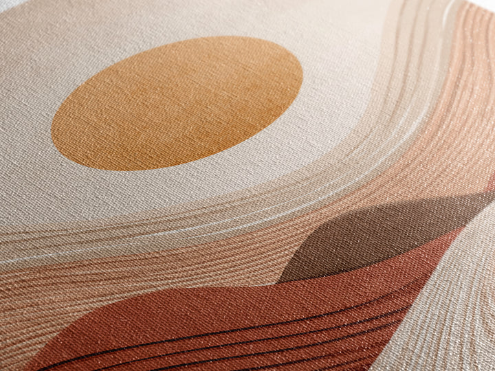 Terracotta Wavy Desert Hills Canvas Print, Abstract Landscape Art, Earth Tone Decor, Modern Wall Art For Living Room, Boho Home Decor