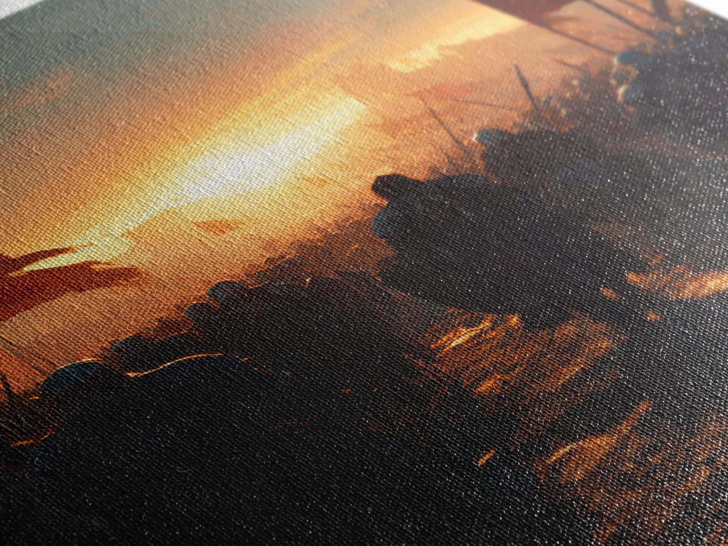 Medieval Knights Battle Scene Dramatic Sunset Wall Art Canvas Print For History Lovers And Home Decor