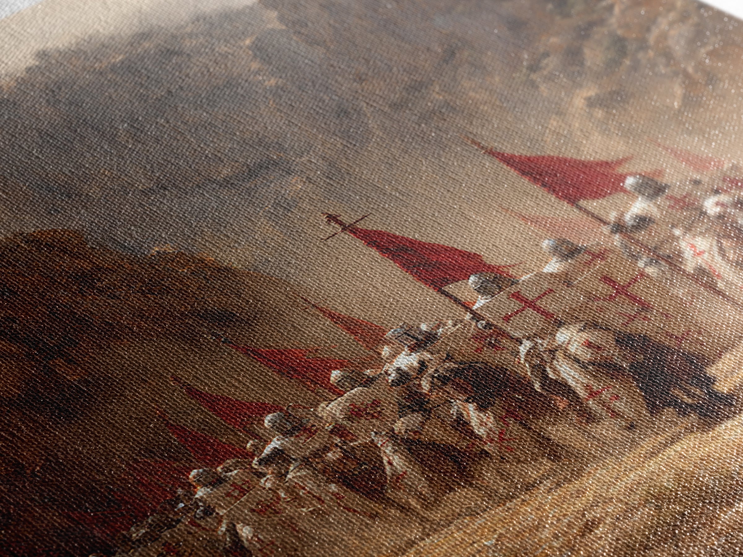 Medieval Knights March Through Canyon Original Painting Large Wall Art Canvas Print