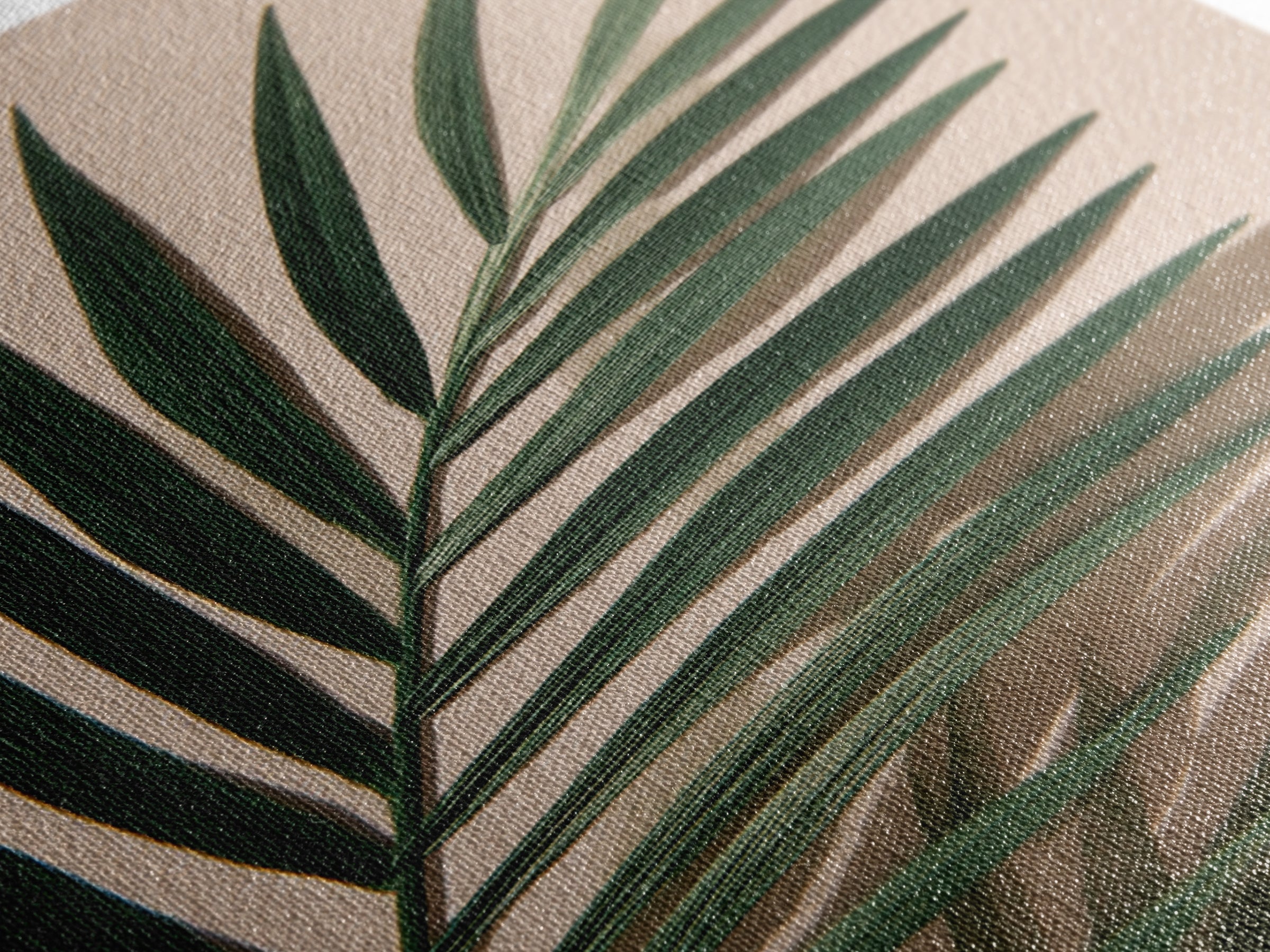Green Palm Leaf Botanical Canvas Print, Tropical Wall Art, Coastal Home Decor, Minimalist Nature Print For Living Room, Modern Wall Decor