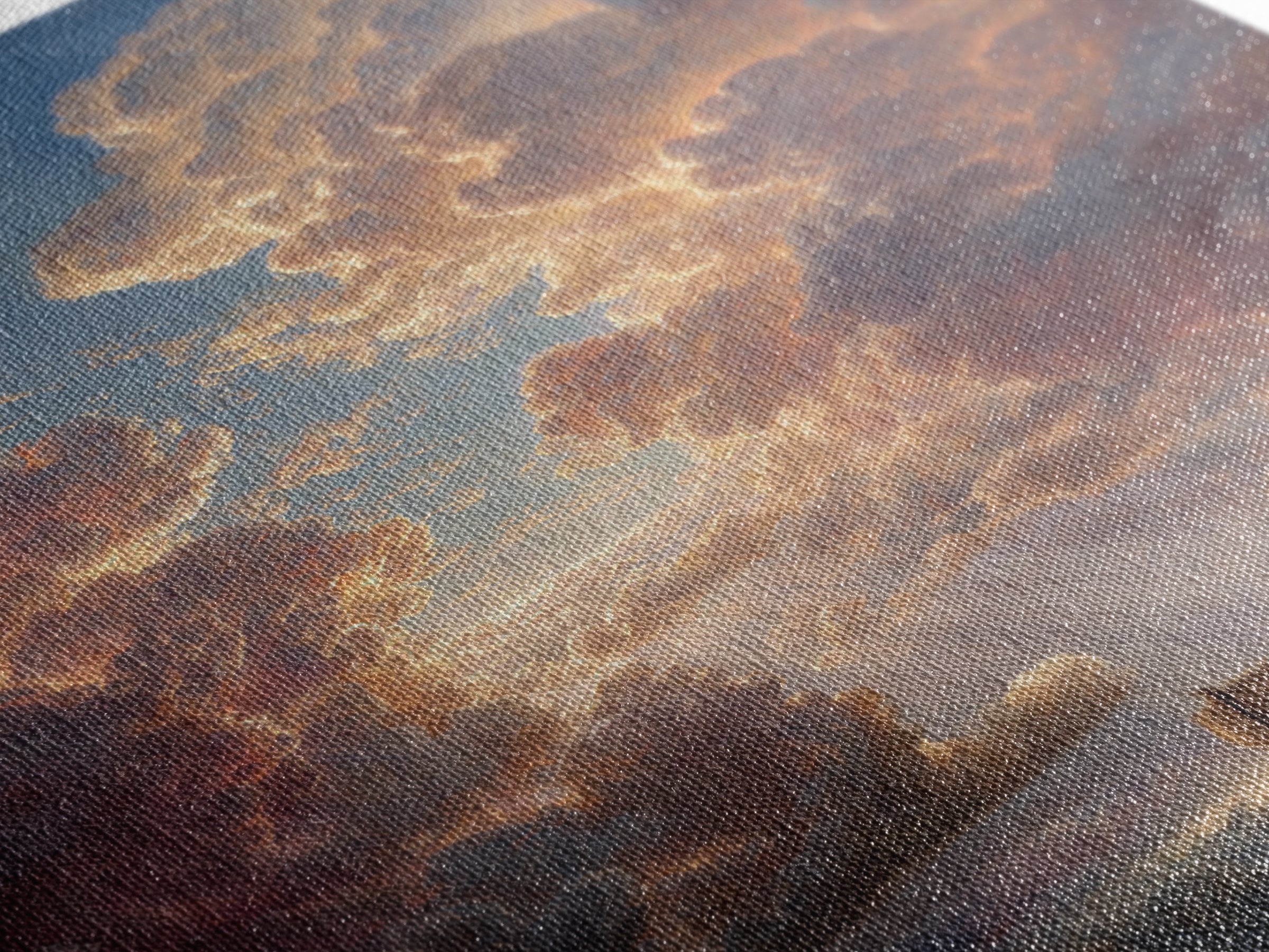 Sunset Clouds And Ark On Stormy Seas Dramatic Landscape Oil Painting Wall Art For Coastal Home Decor Or Nautical Gift