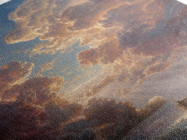Sunset Clouds And Ark On Stormy Seas Dramatic Landscape Oil Painting Wall Art For Coastal Home Decor Or Nautical Gift
