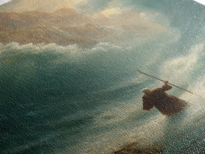 Powerful Moses Parting Sea Biblical Scene Wall Art Canvas Print For Spiritual And Religious Decor