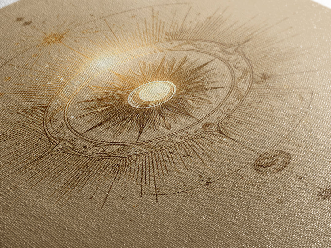 Golden Celestial Sun Mandala Wall Art, Mystical Moon Phase Art Print, Spiritual Home Decor, Boho Meditation Room Decor, Gift For Her