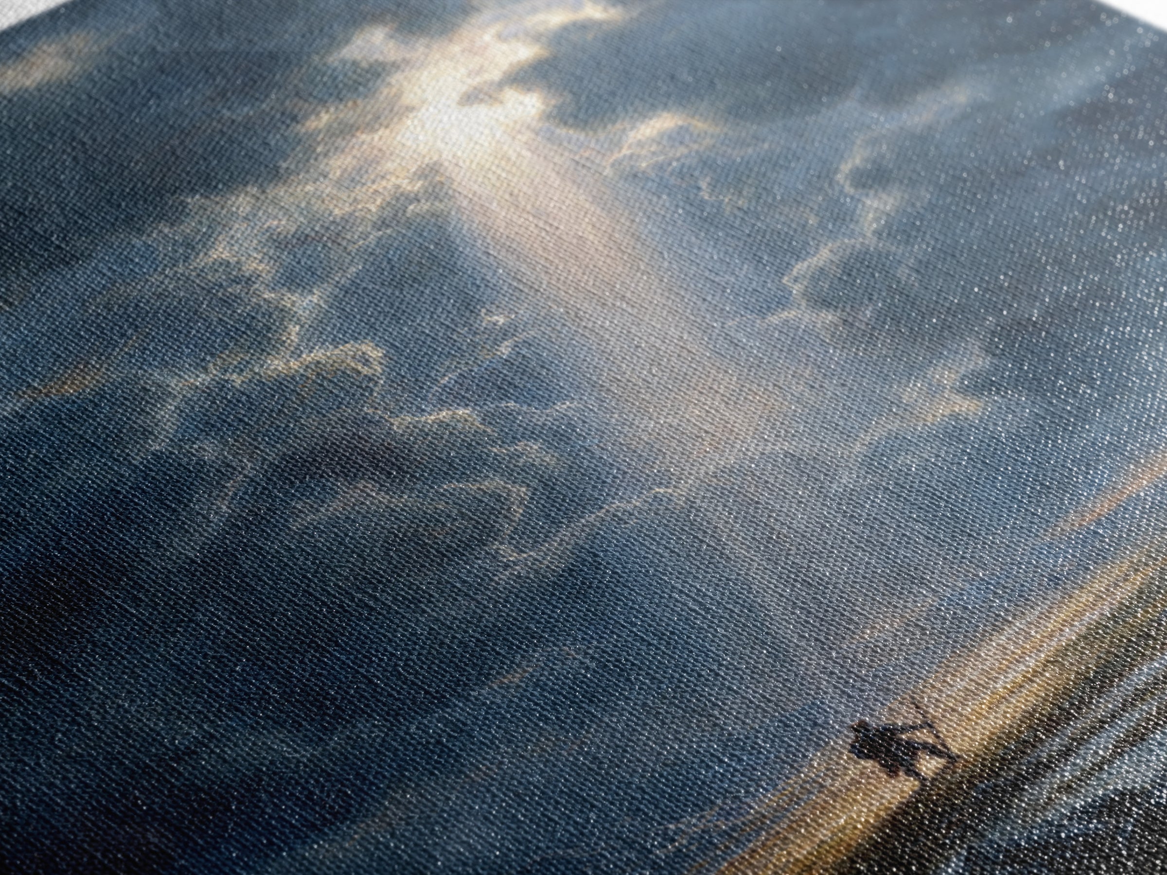 Heroic Fantasy Painting Knight Standing In Beam Of Light Under Dramatic Sky - Canvas Print For Epic Wall Art And Mythical Home Decor