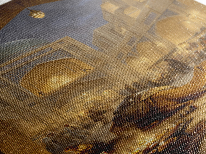 Golden Hour At Historic Jerusalem Ancient Architecture With Shadows Canvas Print Wall Art For Spiritual Home Decor And Travel Lovers