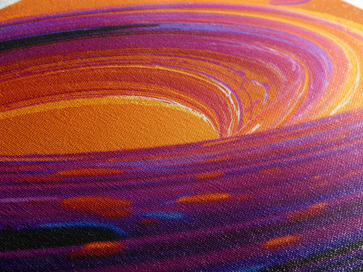 Abstract Orange And Purple Swirl Modern Wall Art Contemporary Digital Canvas Print For Trendy Home Decor And Office