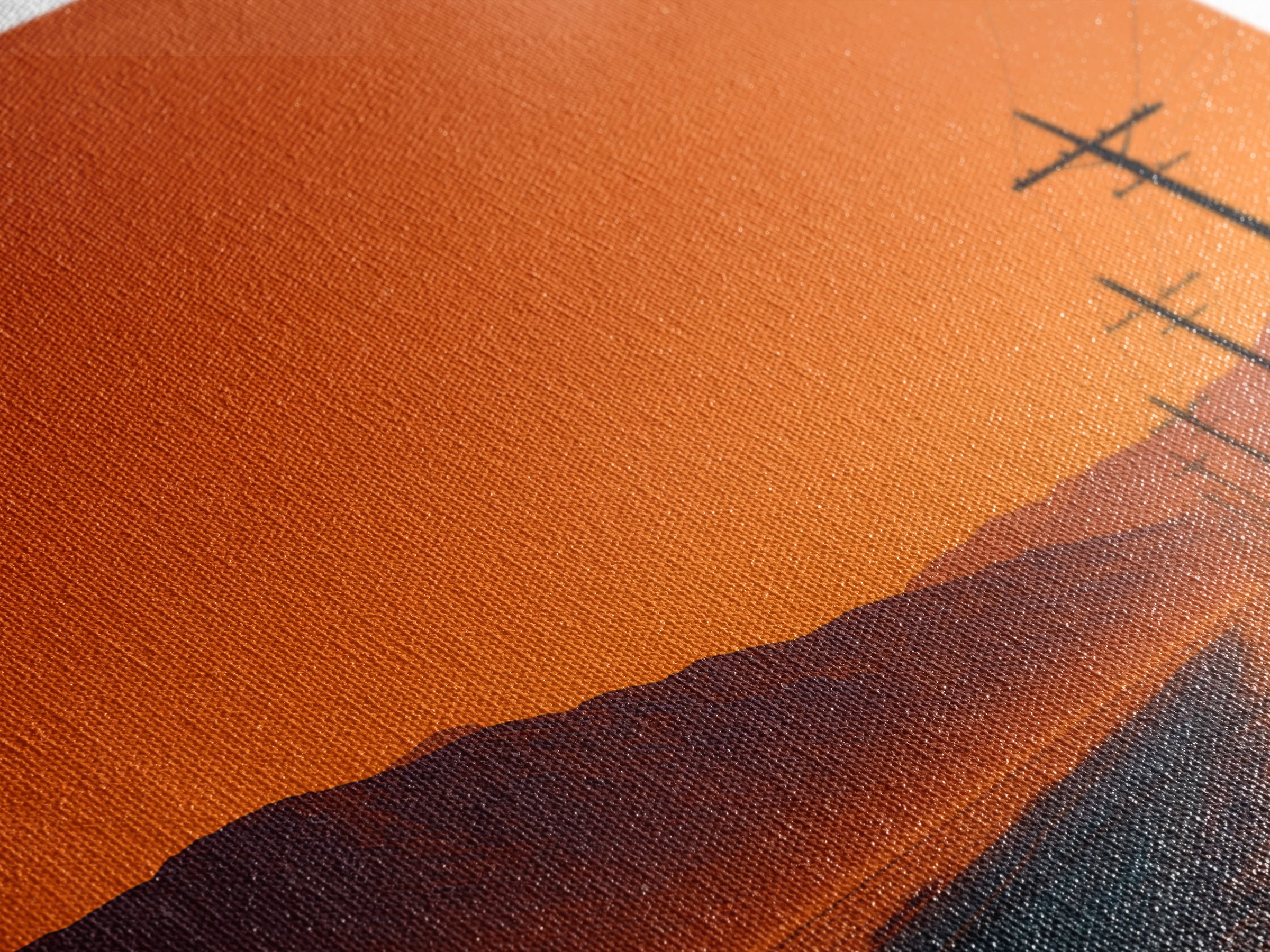 Desert Road Under Orange Sky Minimalist Wall Art Canvas Print For Living Room Modern Home Decor And Office Art