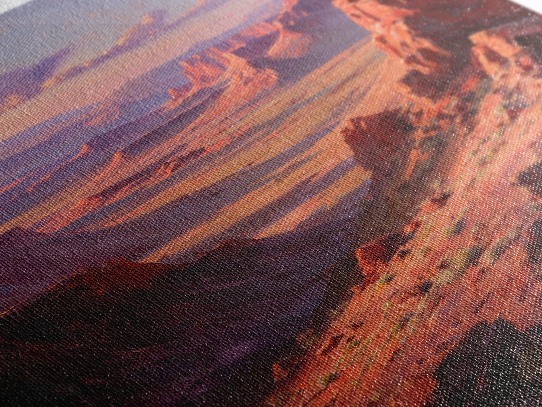 Grand Canyon Red Rock Landscape Painting Framed Canvas Print For Southwestern Wall Art And Rustic Home Decor