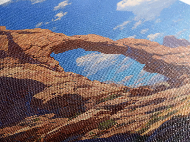 Natural Rock Arch Formation Scenic Desert Landscape Oil Painting Wall Art Print