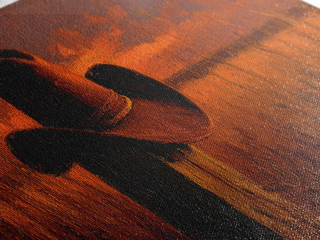 Weathered Cowboy Hat At Golden Sunset Wall Art, Western Ranch Decor, Rustic Country Landscape Print, Farmhouse Canvas Print