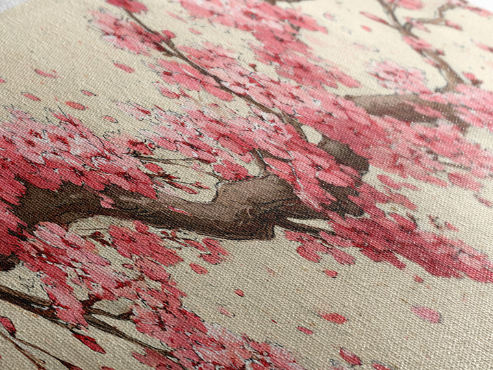 Pink Cherry Blossom Branch Wall Art, Japanese Floral Canvas Print, Botanical Wall Decor, Japandi Bedroom Art Print, Above Bed Decor