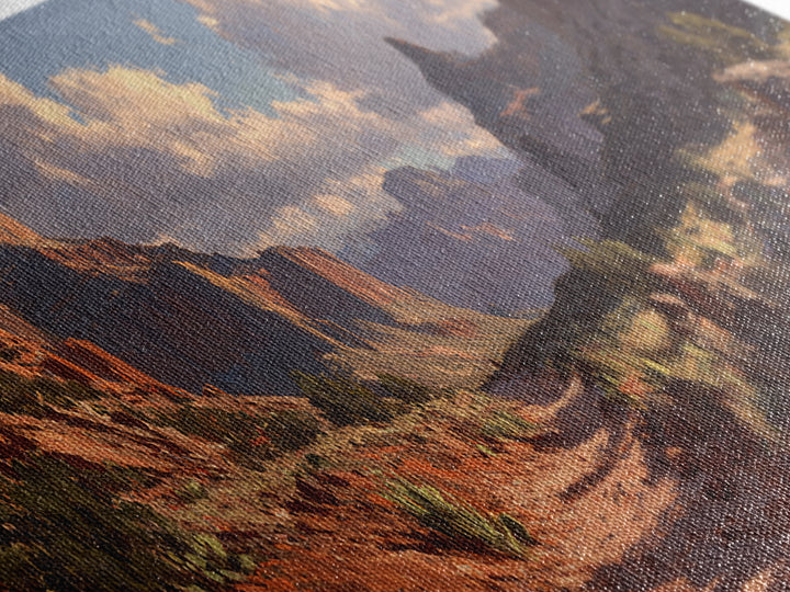 Sunlit Red Rock Canyon Desert Landscape Wall Art, Southwestern Canvas Print, Western Home Decor For Living Room Or Office