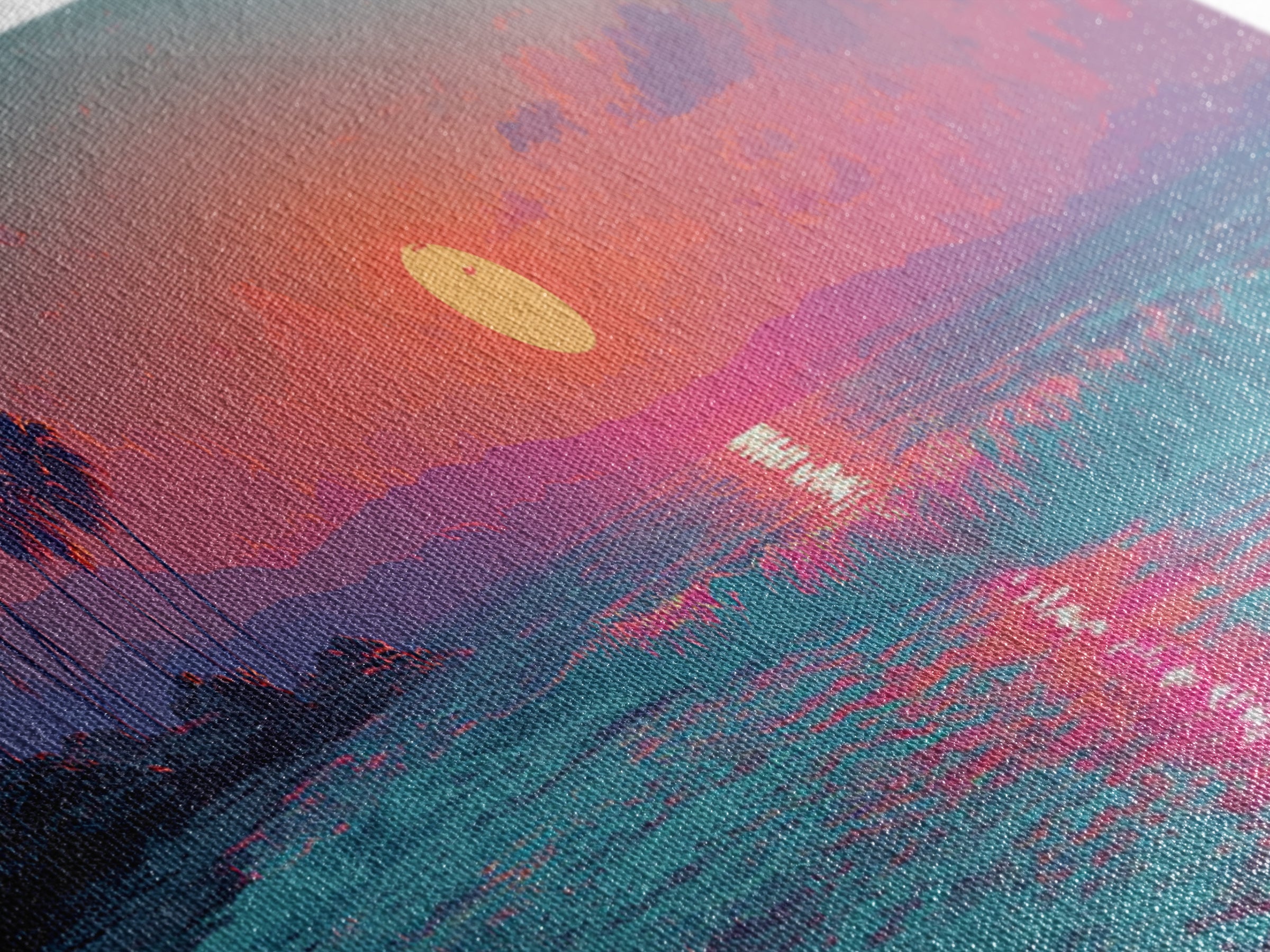 Pink Ocean Sunset Wall Art, Tropical Seascape Canvas Print, Coastal Decor, Beach House Decor, Large Living Room Art Print
