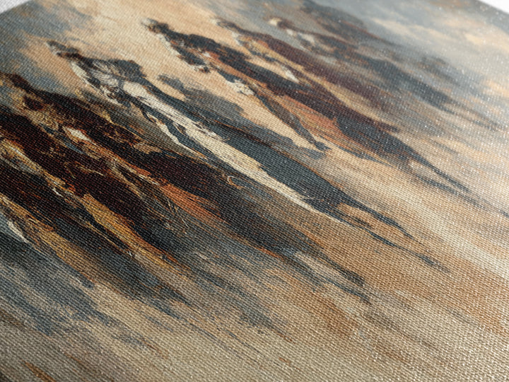 Charging Horsemen In Dusty Plains Wall Art, Abstract Cavalry Battle Painting, Western Decor, Large Horizontal Canvas Print