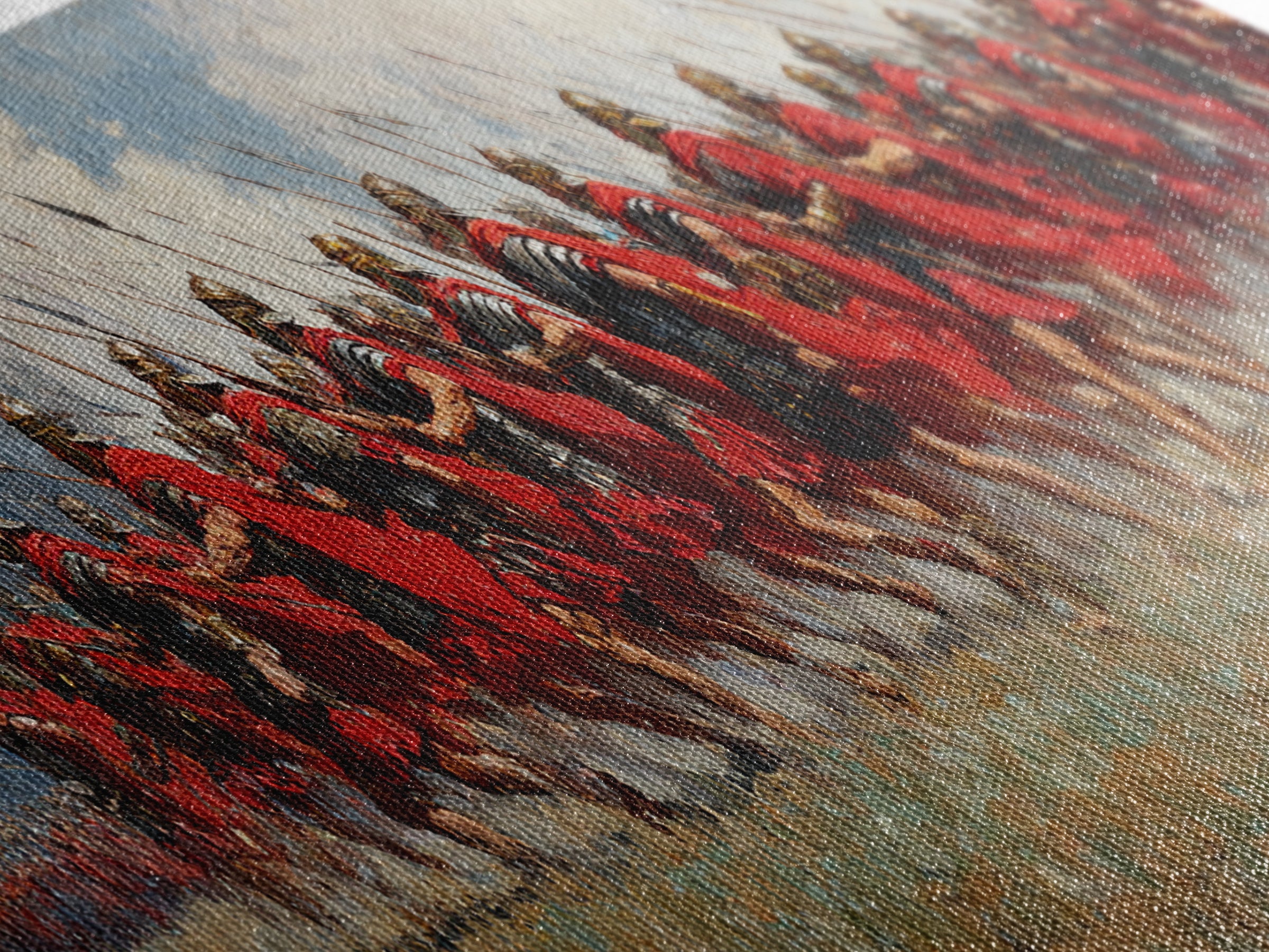 Roman Legion Charge In Red Cloaks Wall Art, Epic Battle Canvas, Historical War Painting, Masculine Office Decor, Gift For Him