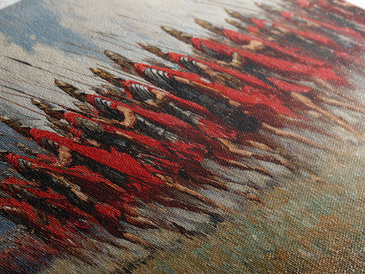 Roman Legion Charge In Red Cloaks Wall Art, Epic Battle Canvas, Historical War Painting, Masculine Office Decor, Gift For Him